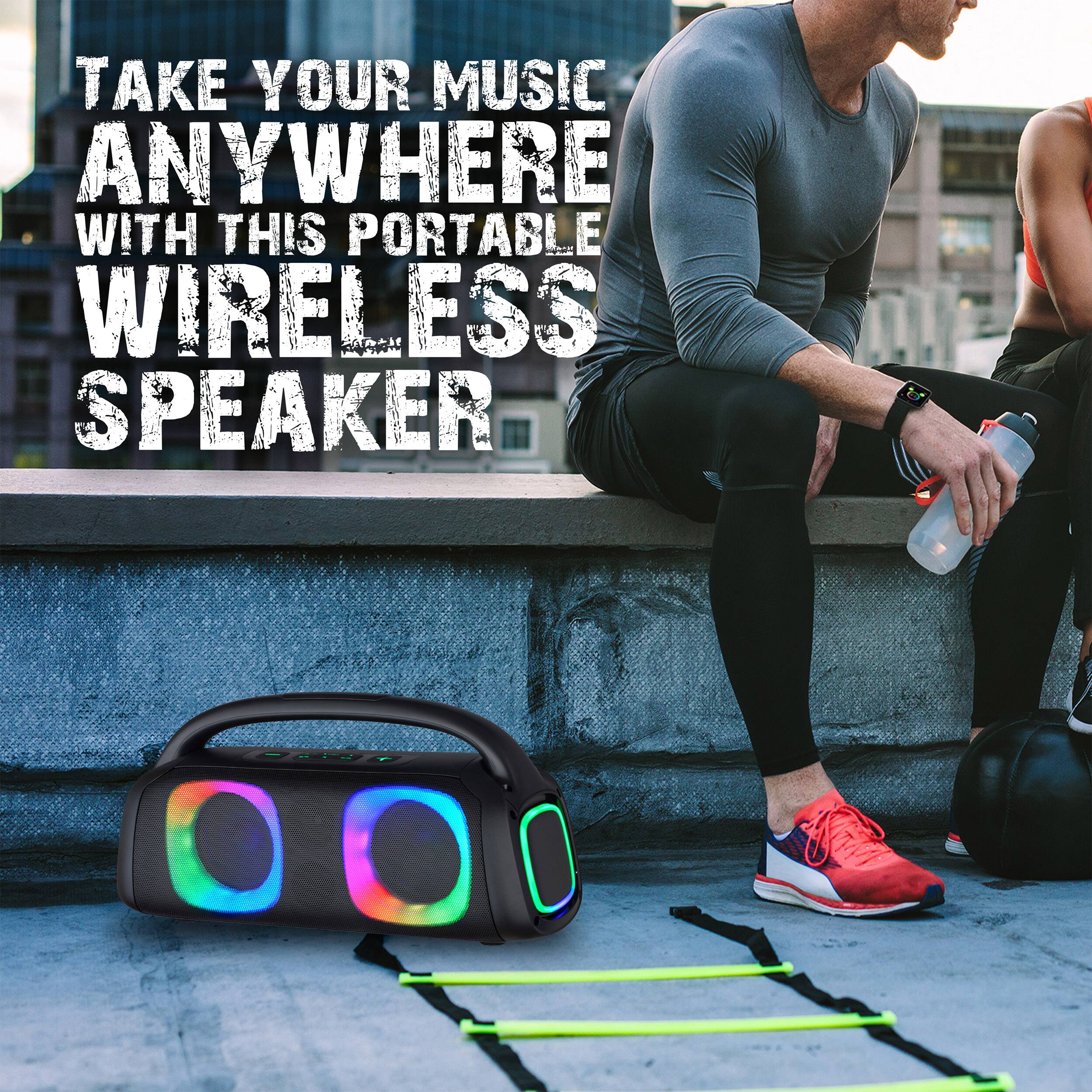 TAKE YOUR MUSIC ANYWHERE WITH THIS PORTABLE WIRELESS SPEAKER