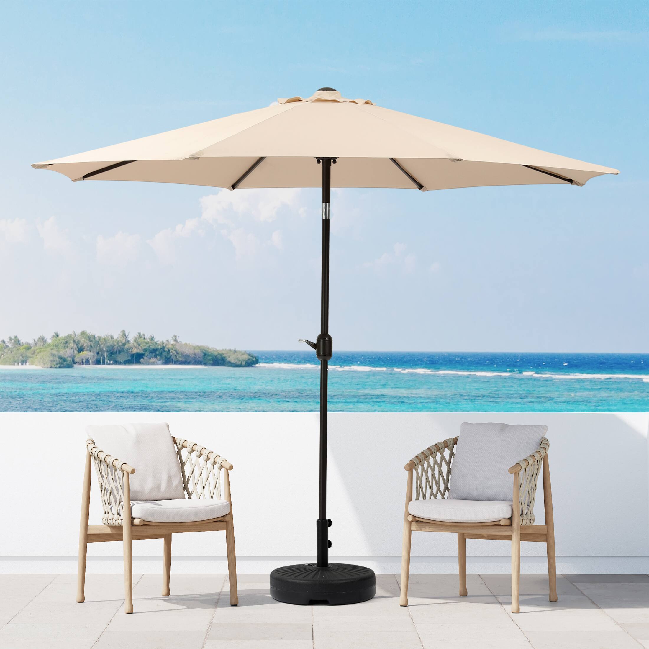 Angle. WestinTrends - WestinTrends Paolo 9 ft. Patio Table Umbrella with tilt and crank features - Beige.