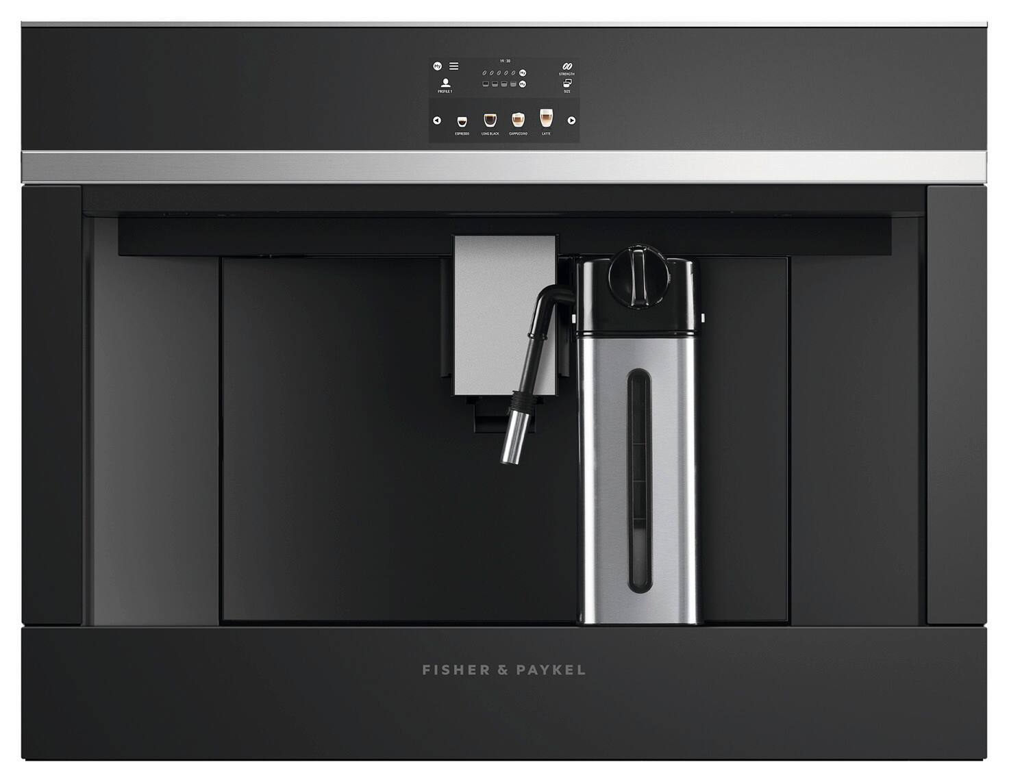 Alt View 13. Fisher & Paykel - 24" Coffee Maker with Self-Cleaning Function - Black Glass.