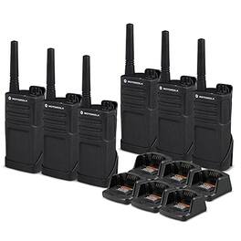 6 x Motorola RMM2050 On-Site 2-Way Radio (RMM2050) - 6 Pack Bundle - Black