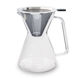 Escali - London Sip Glass Pour Over Carafe w/ Reusable Filter, 600ml - Clear