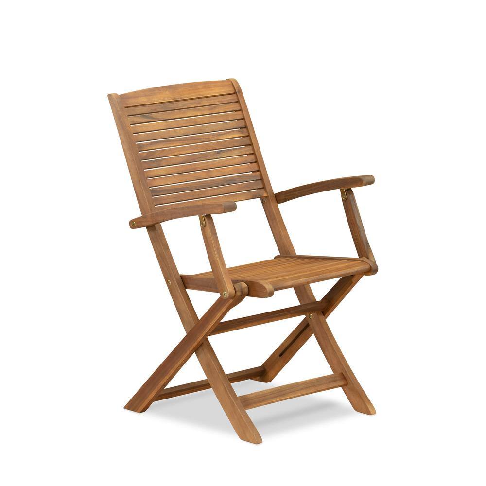 Angle. East West Furniture - Modern Outdoor Patio Garden Side Wooden Patio Chairs - Brown.