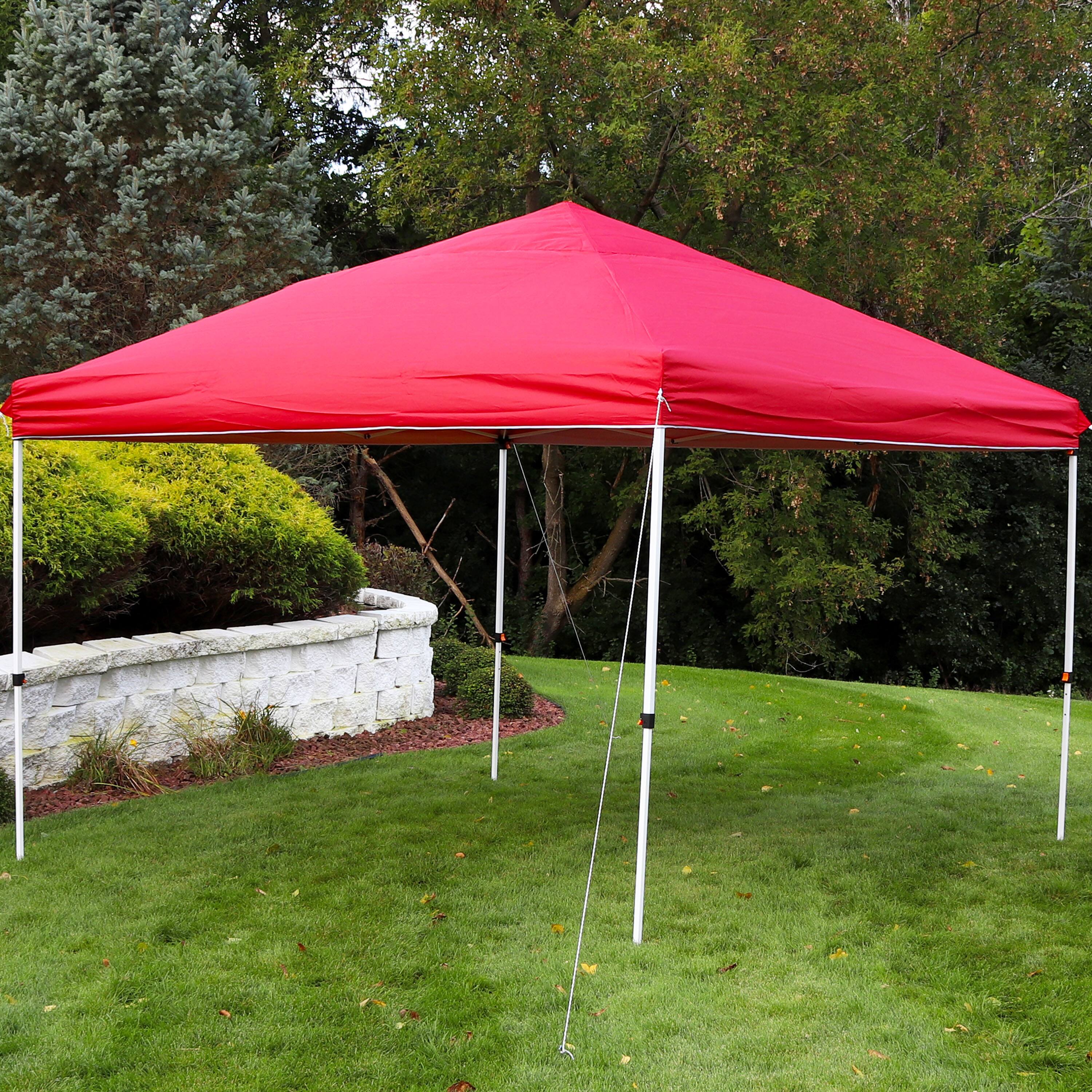 Alt View 5. Sunnydaze - 12x12 ft Oxford Fabric Replacement Pop-Up Canopy Shade Top - Red.