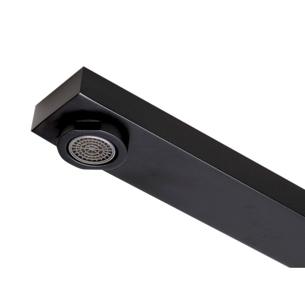 Angle. Alfi - Black Matte Square Foldable Tub Spout - Black.
