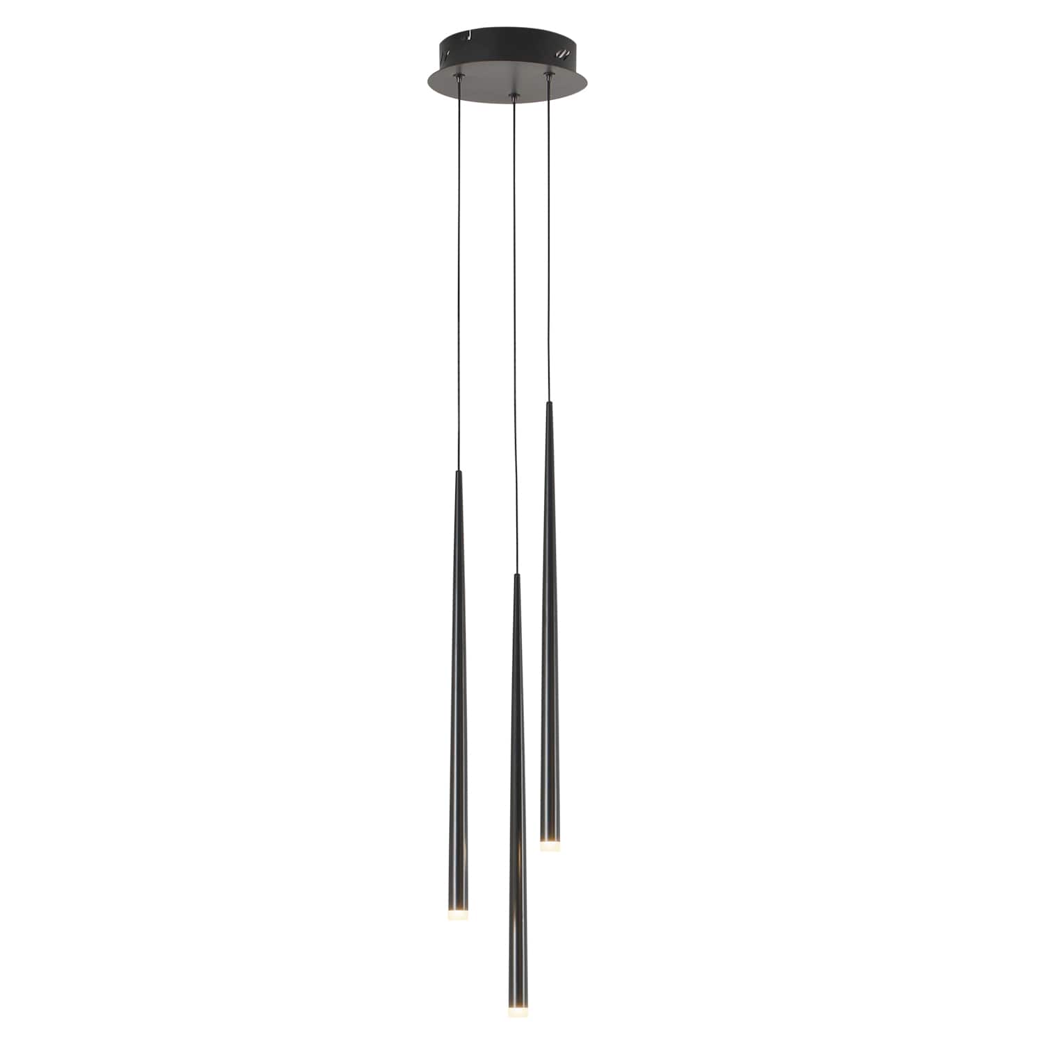 Umeiluce - 3-Light Modern LED Chandelier Cylinder Black Pendant Kitchen Island Dimmable - Matte Black