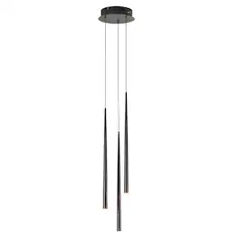 Umeiluce - 3-Light Modern LED Chandelier Cylinder Black Pendant Kitchen Island Dimmable - Matte Black