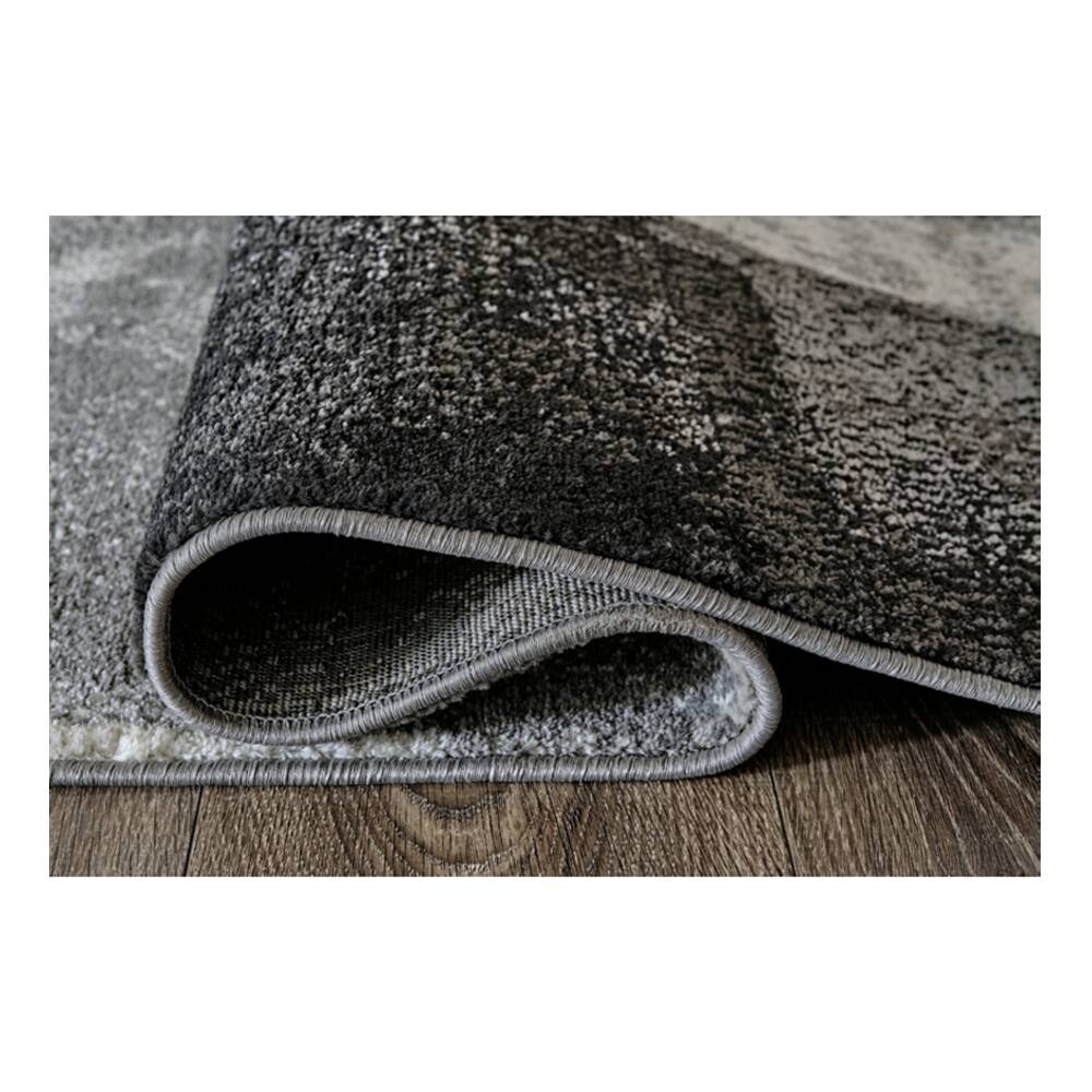 Back. Ashly - Brycebourne Gray Color Medium Rug - (5 ft x 7.99 ft) - Grey.