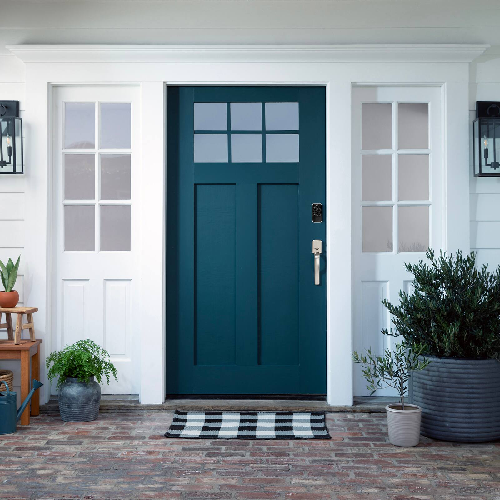 Alt View 13. Yale - Yale Assure Lock 2 Touch with Wi-Fi and Ridgefield Handle in Satin Nickel - Satin Nickel.