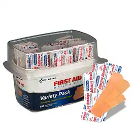 First Aid Only - Adhesive Bandages Variety Pack, 150/Box (90095) - Beige