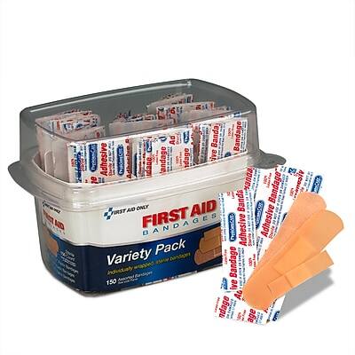 FIRST AID ONLY  
BANDAGES  
Variety Pack  
Individually Wrapped  
150 Bandages  
Adhesive Sterile Bandage