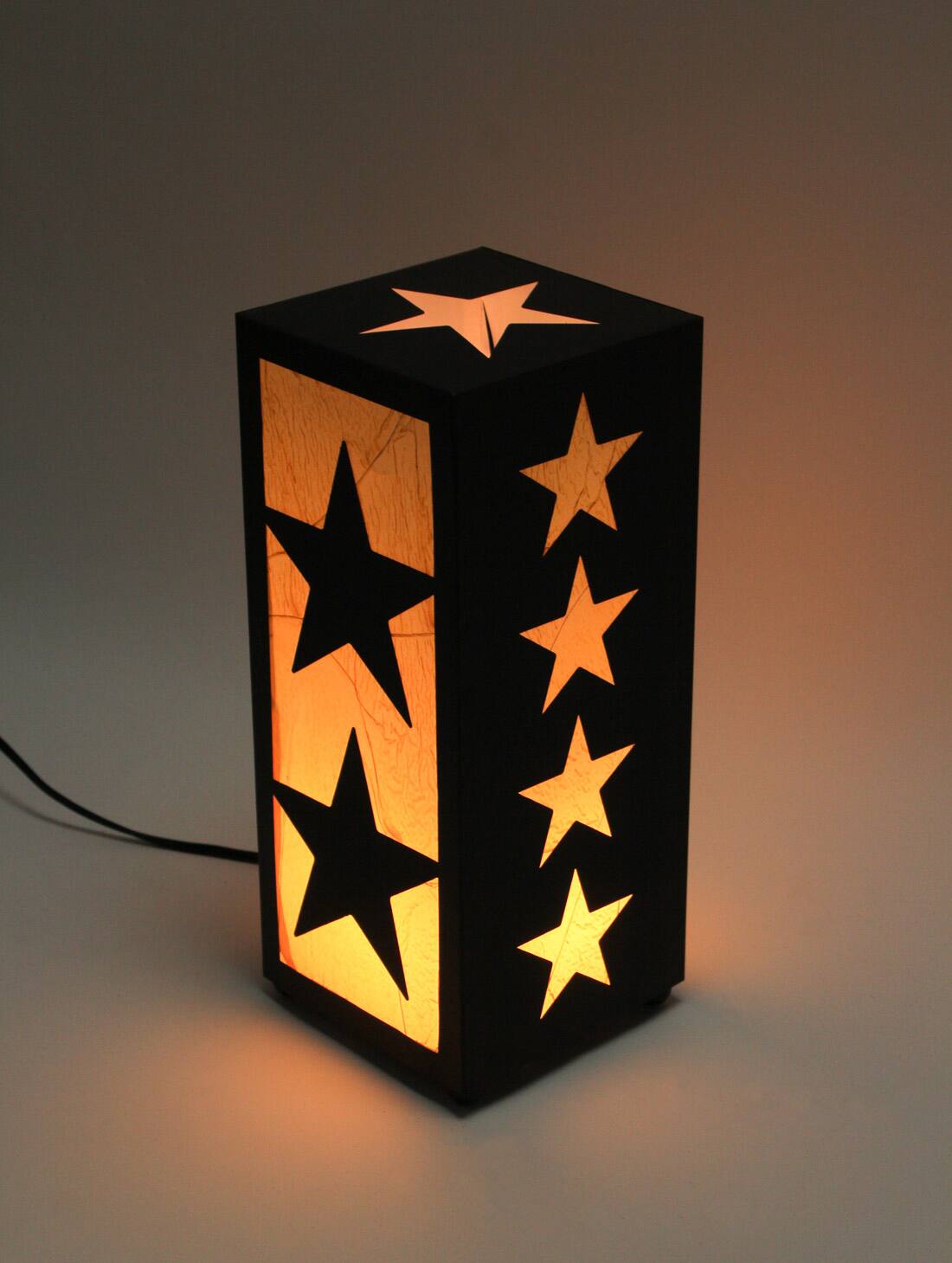 Alt View 1. De Leon Collections - Western Star Black and Yellow Metal Light Box Accent Lamp - Brown.