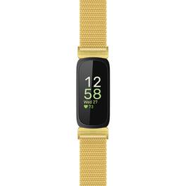 StrapsCo - Mesh Stainless Steel Metal Watch Band Strap For Fitbit Inspire 3 - Yellow Gold