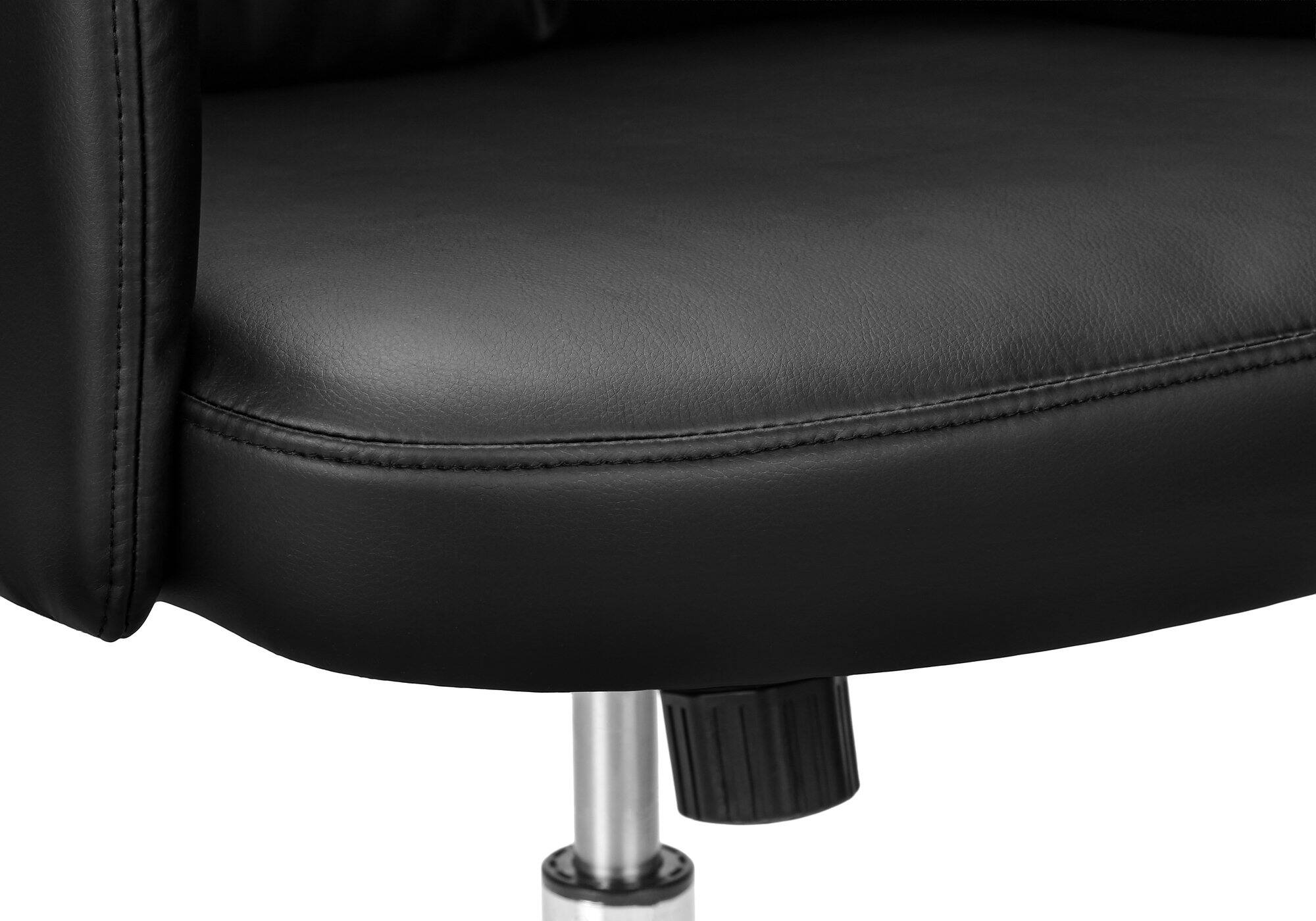 Alt View 1. Forest'nSky - Ergonomic Office Chair with Adjustable Height, Armrests & 360° Swivel - Modern Black Leather Look & Chrome Metal Base - Black.