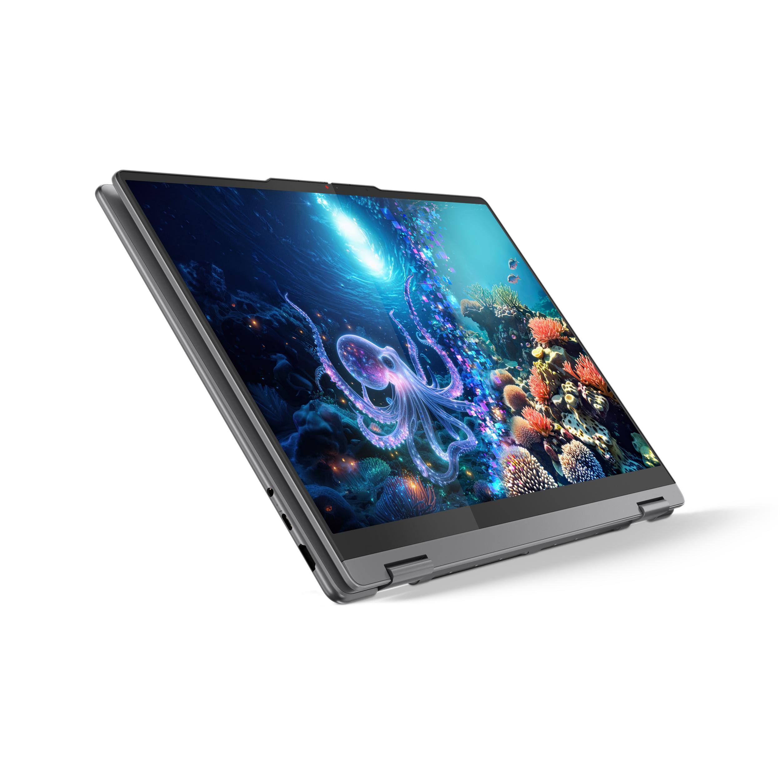 Alt View 3. Lenovo - Lenovo Yoga 7i 2-in-1 16" 2K Touchscreen Laptop,Intel Ultra 5-226V,16GB RAM,1TB SSD,Fingerprint,Win 11 Pro,Gray - Gray.