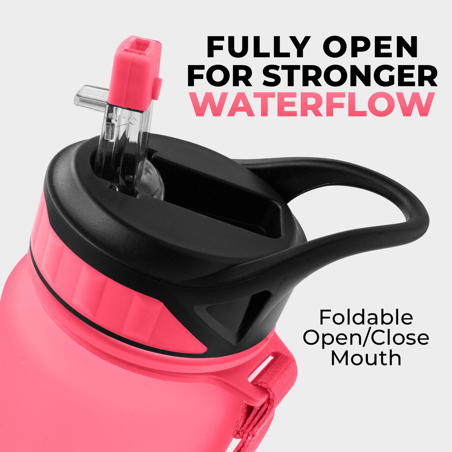 FULLY OPEN FOR STRONGER WATERFLOW  
Foldable Open/Close Mouth
