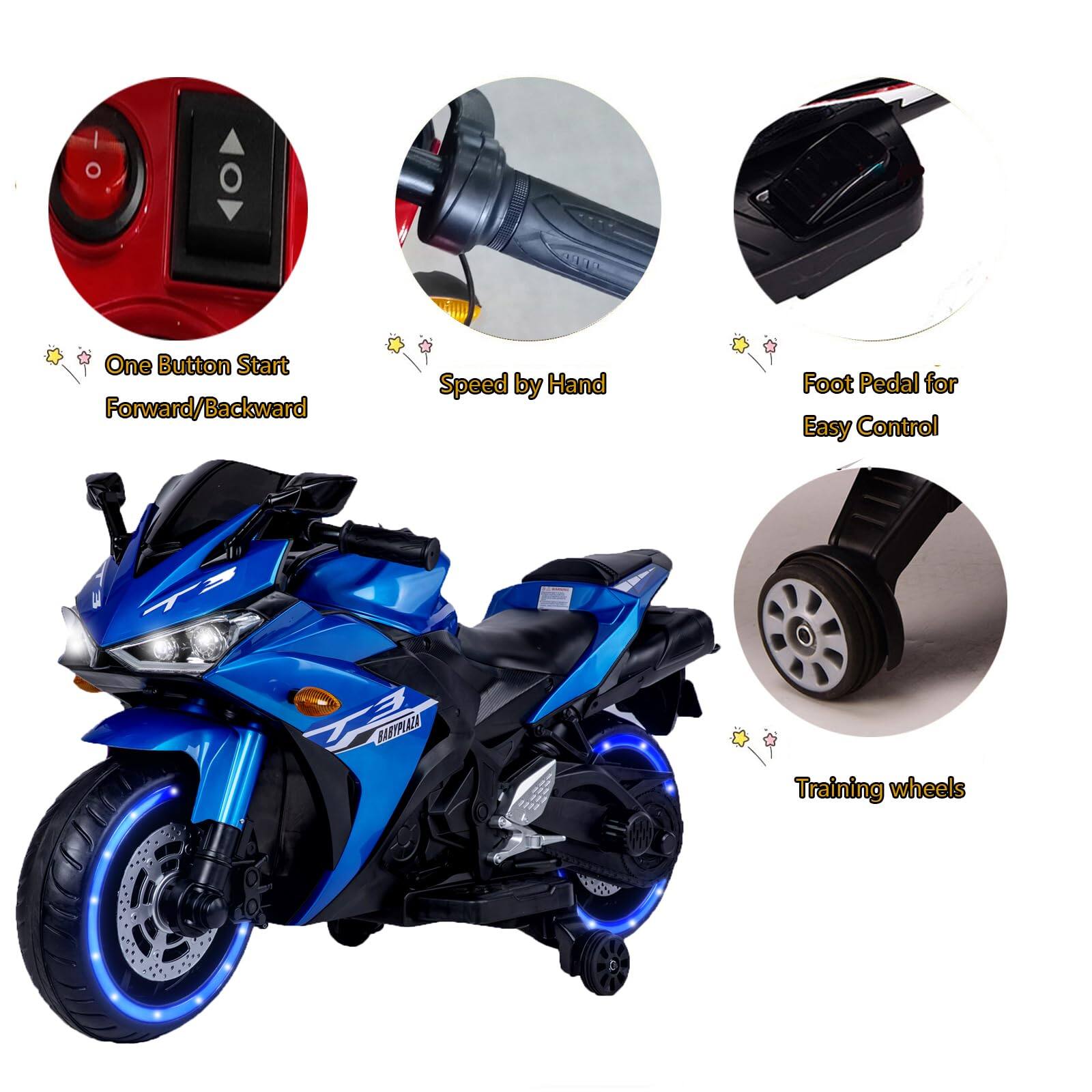 - One Button Start Forward/Backward
- Speed by Hand
- Foot Pedal for Easy Control
- Training wheels