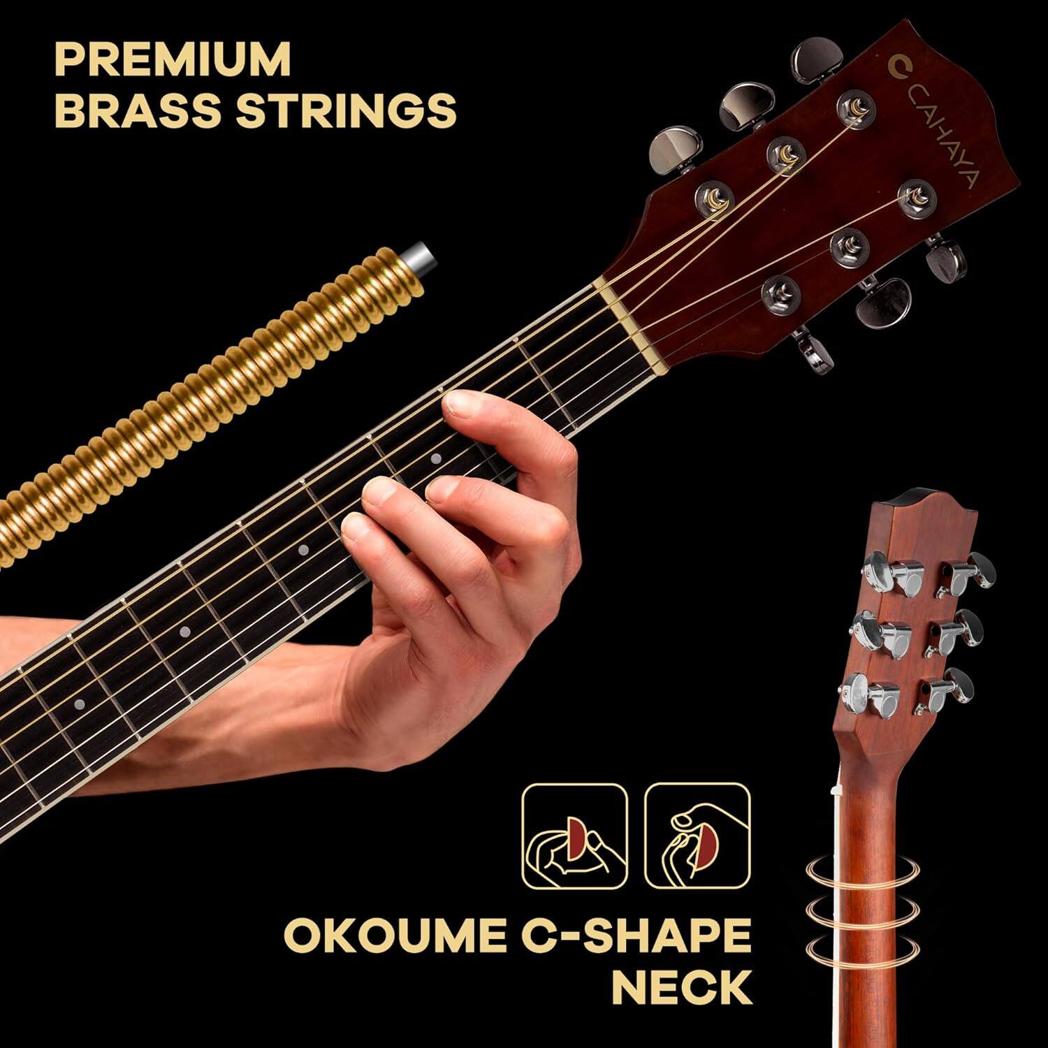 PREMIUM BRASS STRINGS  
OKOUME C-SHAPE NECK
