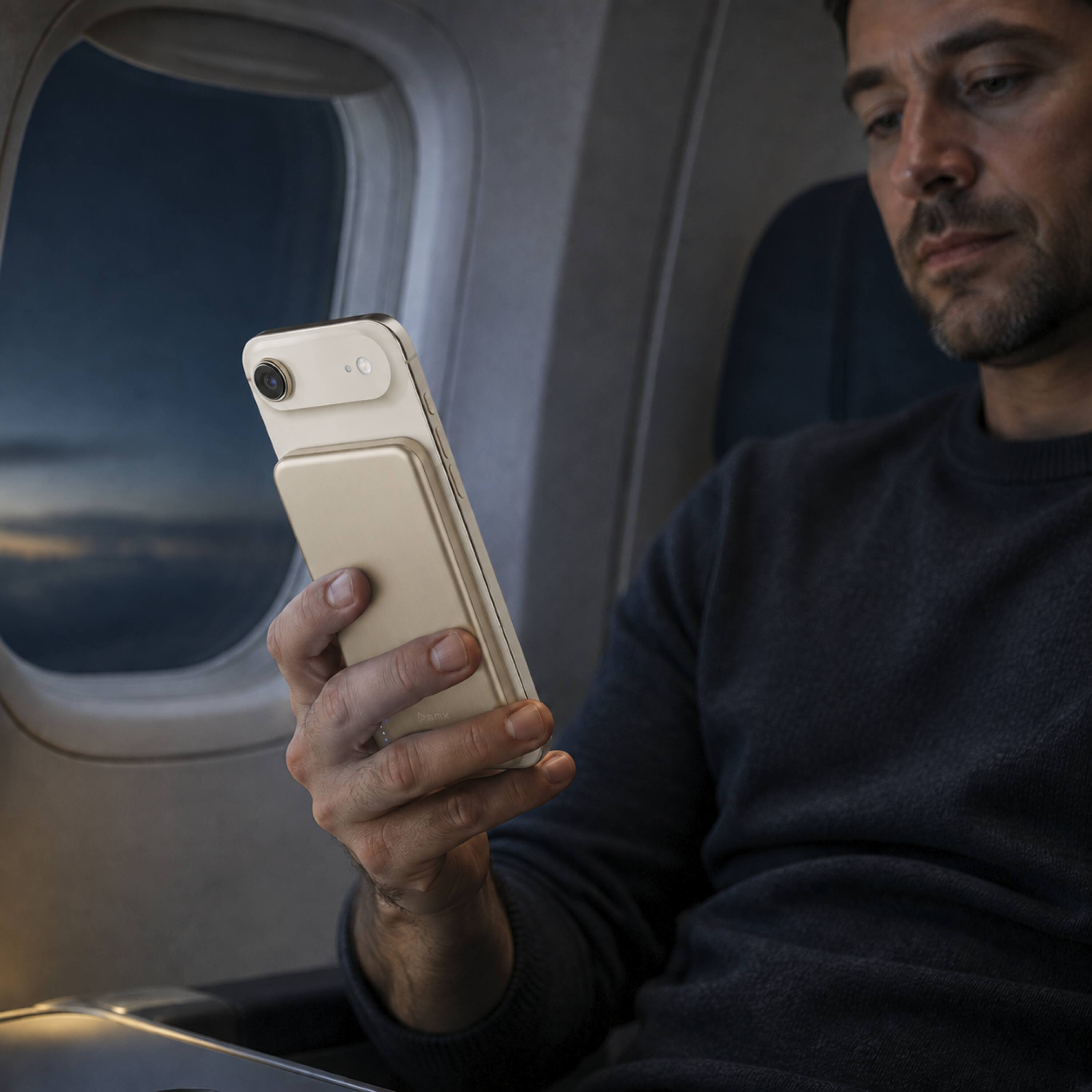 Alt View 6. BMX - SolidSafe AIR 5K Magnetic Solid-State Power Bank - Gold.