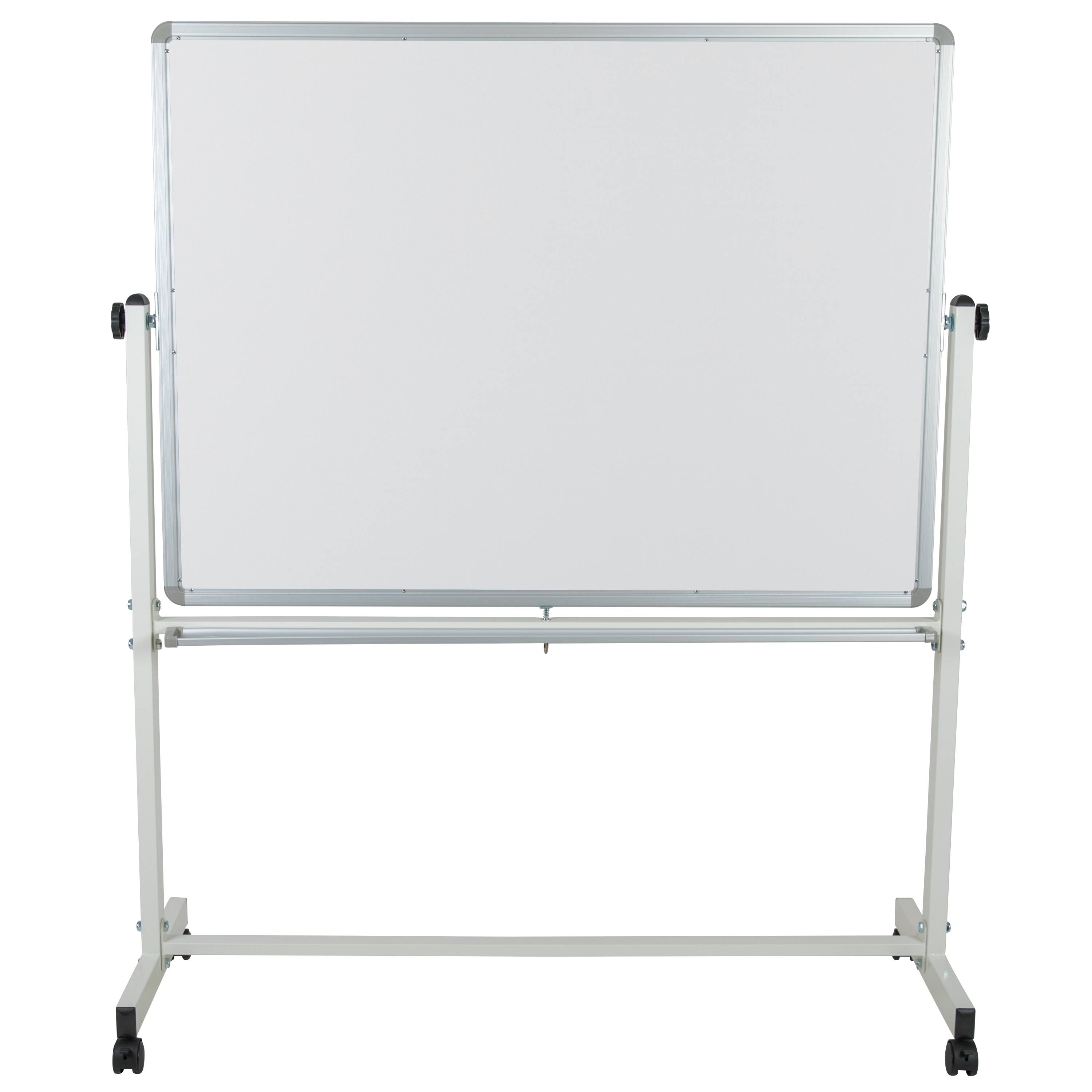 Alt View 5. Emma + Oliver - Double-Sided Mobile White Board Stand with Pen Tray - White.