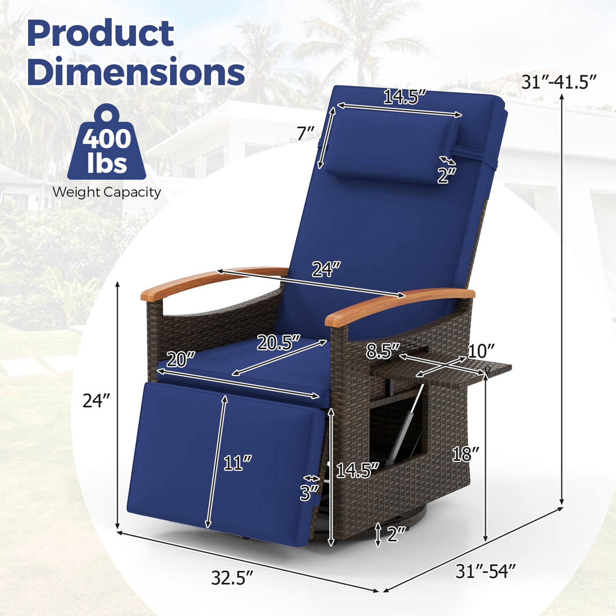 Product Dimensions:
- 14.5"
- 31"-41.5"
- 400 lbs Weight Capacity
- 7"
- 2"
- 24"
- 20"
- 20.5"
- 8.5"
- 10"
- 24"
- 11"
- 32.5"
- 14.5"
- 30
- 12"
- 18"
- 31"-54"