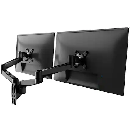 Front. Mount-It! - CLiX Series Full Motion Dual Monitor Wall Mount for 13"-34" Screens, Swivel & Tilt, Black - Black.