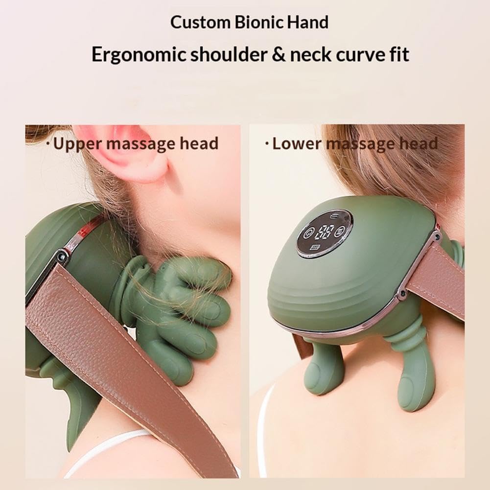 Custom Bionic Hand  
Ergonomic shoulder & neck curve fit  

- Upper massage head  
- Lower massage head