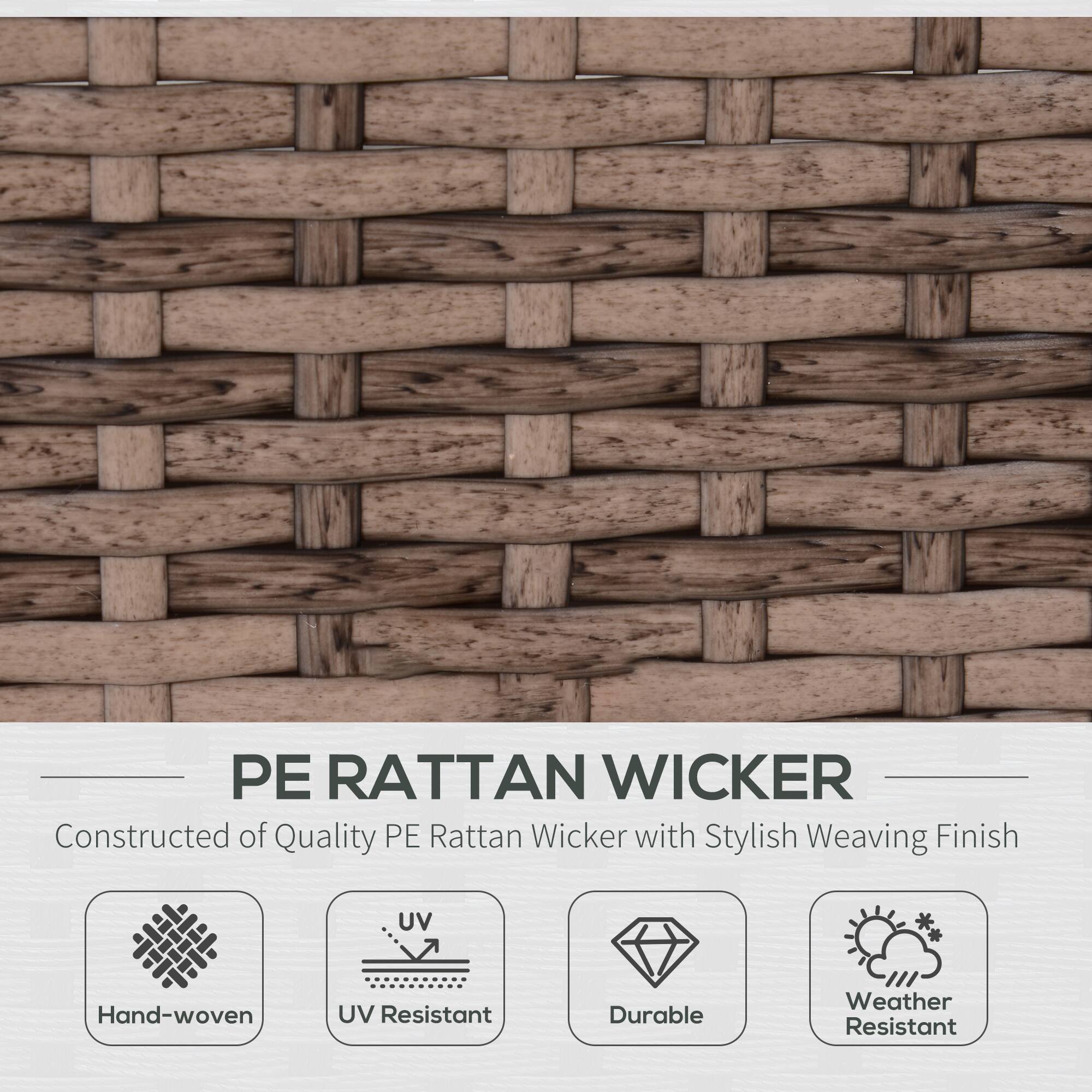 PE RATTAN WICKER  
Constructed of Quality PE Rattan Wicker with Stylish Weaving Finish  

- Hand-woven  
- UV Resistant  
- Durable  
- Weather Resistant