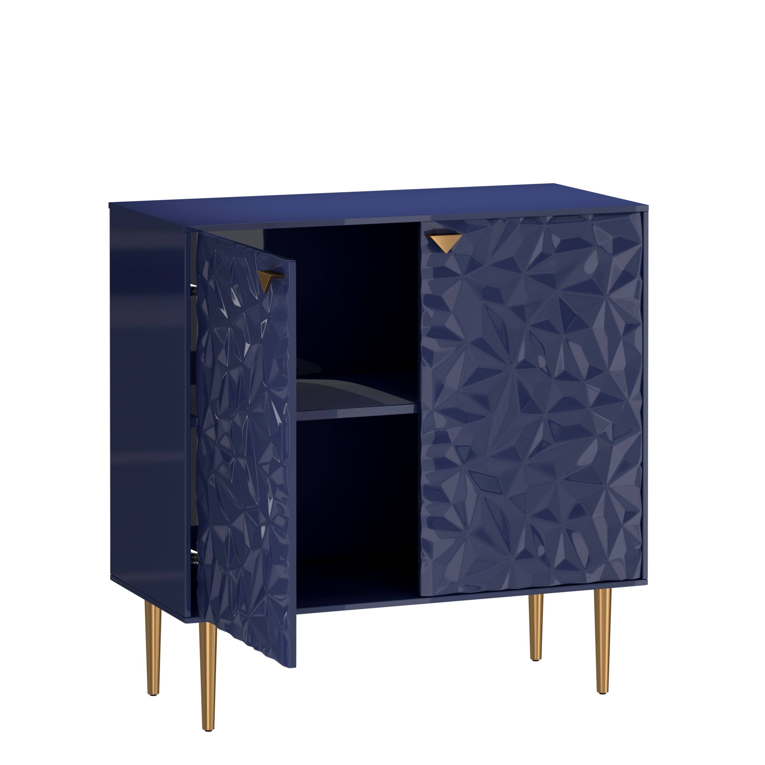 Alt View 9. Boyel Living - 2 Door Locker Accent Cabinet - Navy.