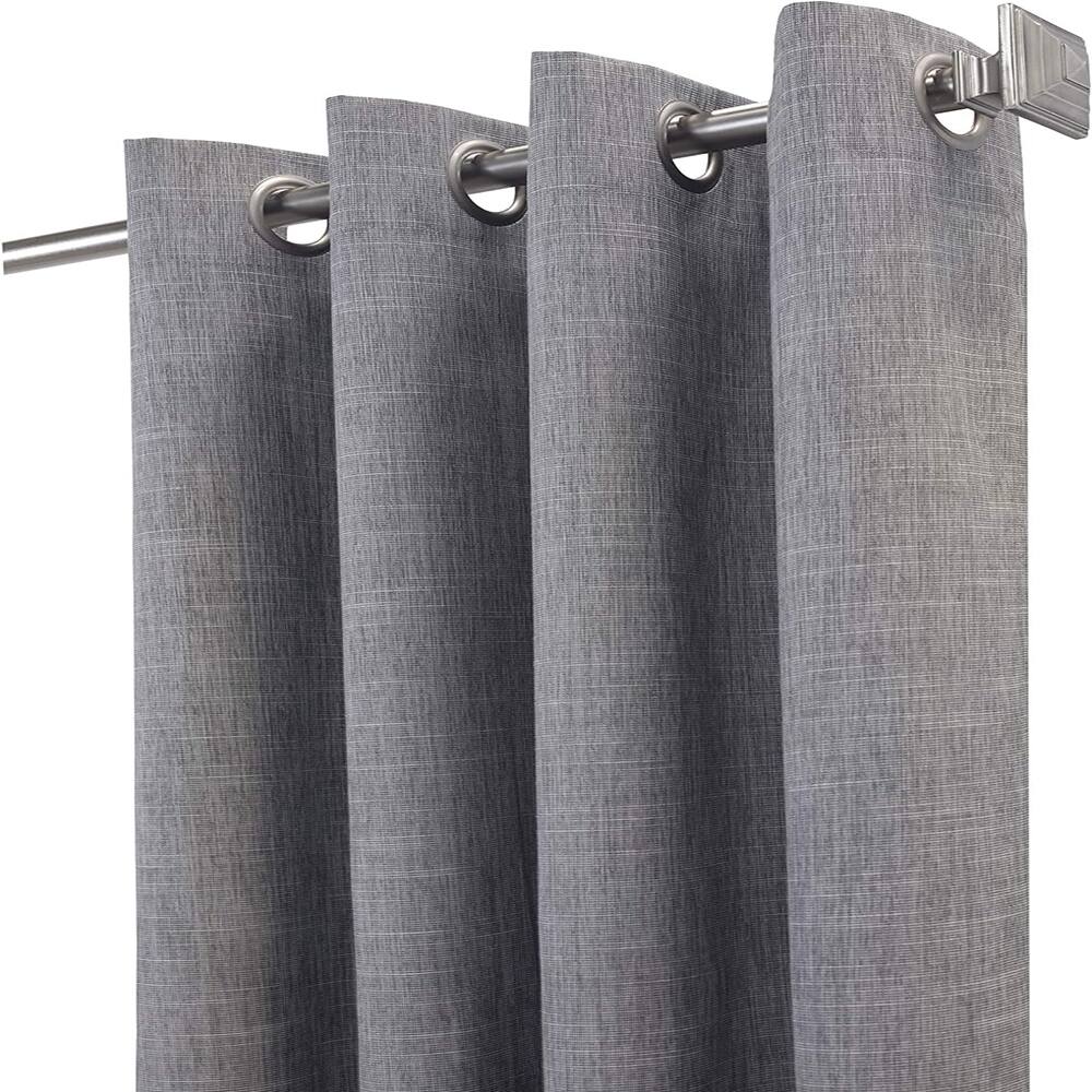 Left. Commonwealth Home Fashions - ThermaPlus Maya Blackout Insulated Window Curtain 52" x 63" Grey - Grey.