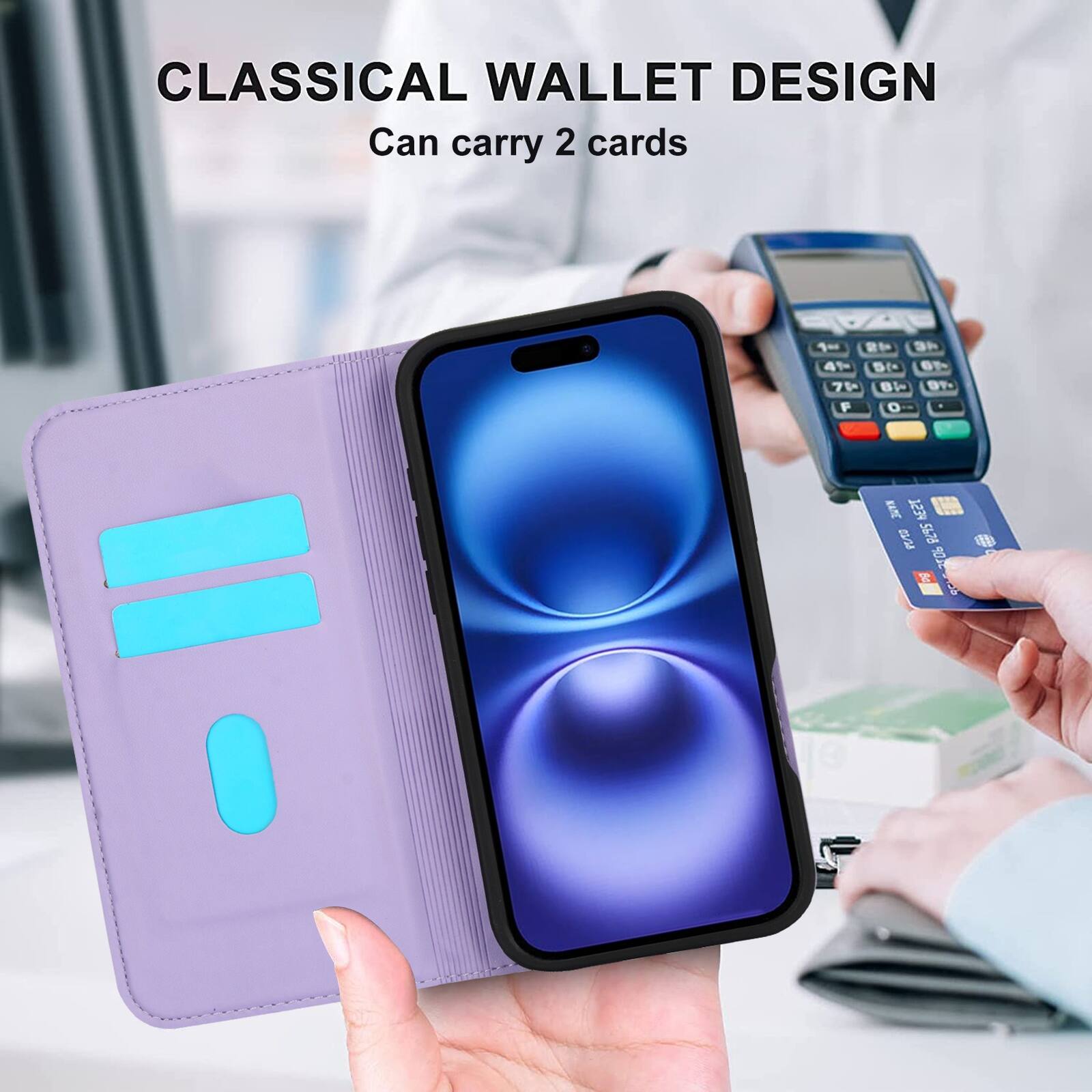 CLASSICAL WALLET DESIGN  
Can carry 2 cards