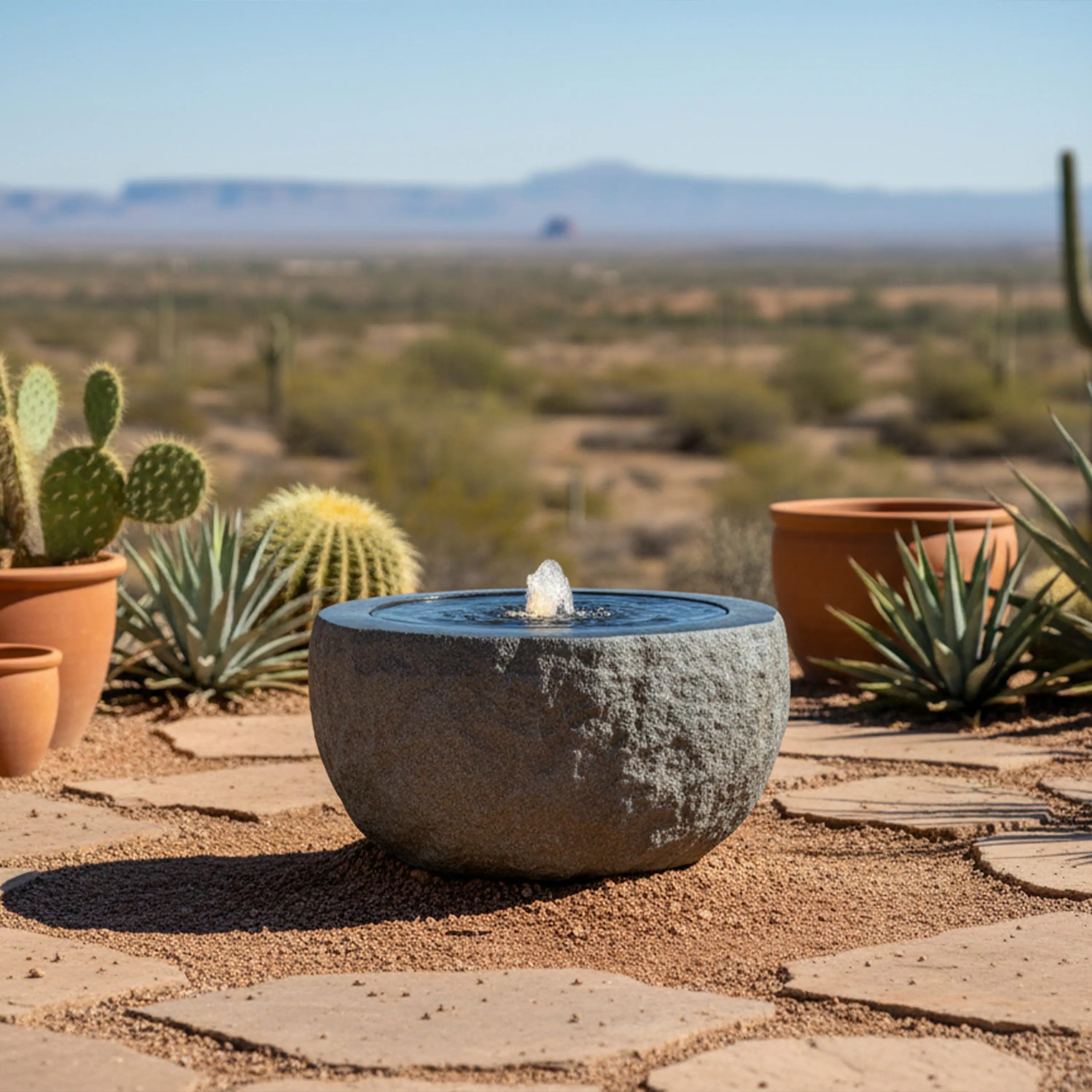 Alt View 7. Sunnydaze - Outdoor Polystone Round Bowl Bubble Fountain - Gray.
