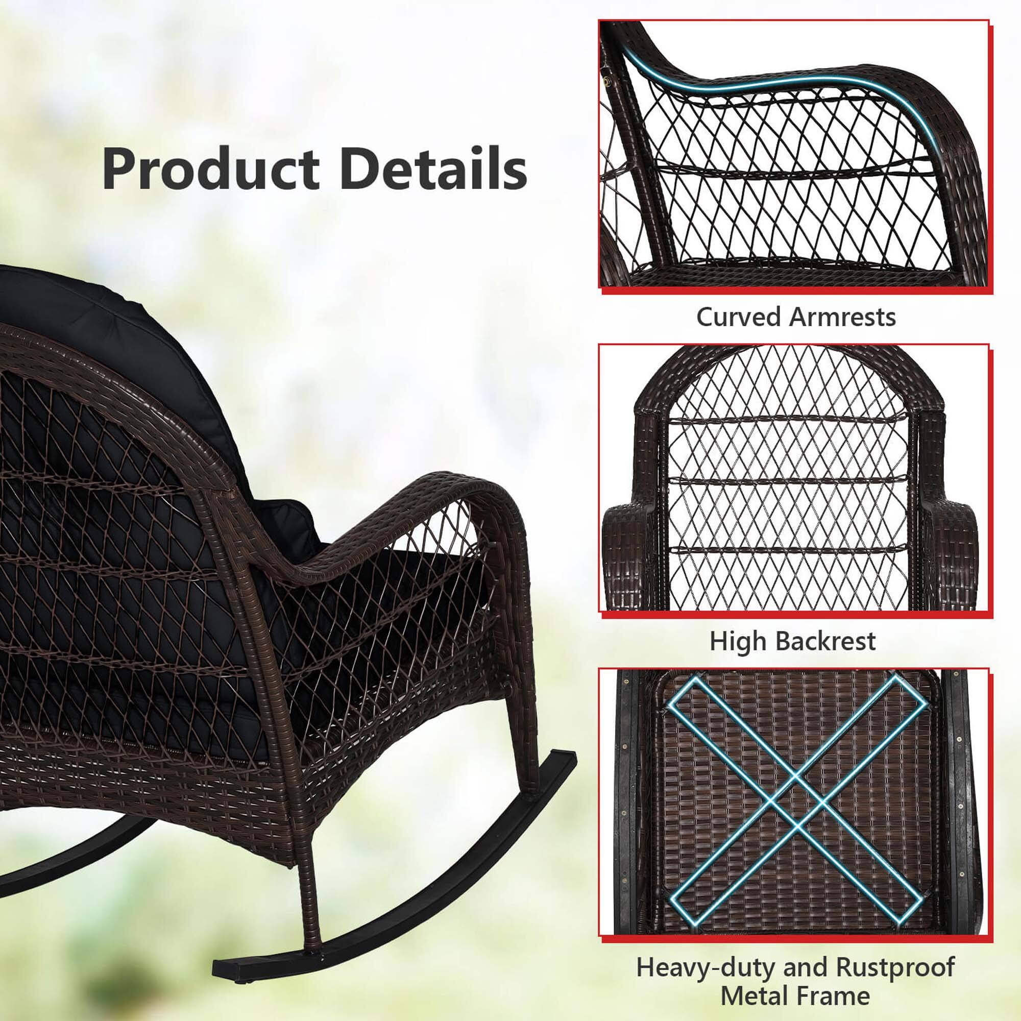 Product Details:

* Curved Armrests
* High Backrest
* Heavy-duty and Rustproof Metal Frame