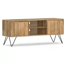 Simpli Home - Hunter Solid Mango Wood 60 inch Wide Industrial TV Media Stand For TVs up to 65 inches - Natural