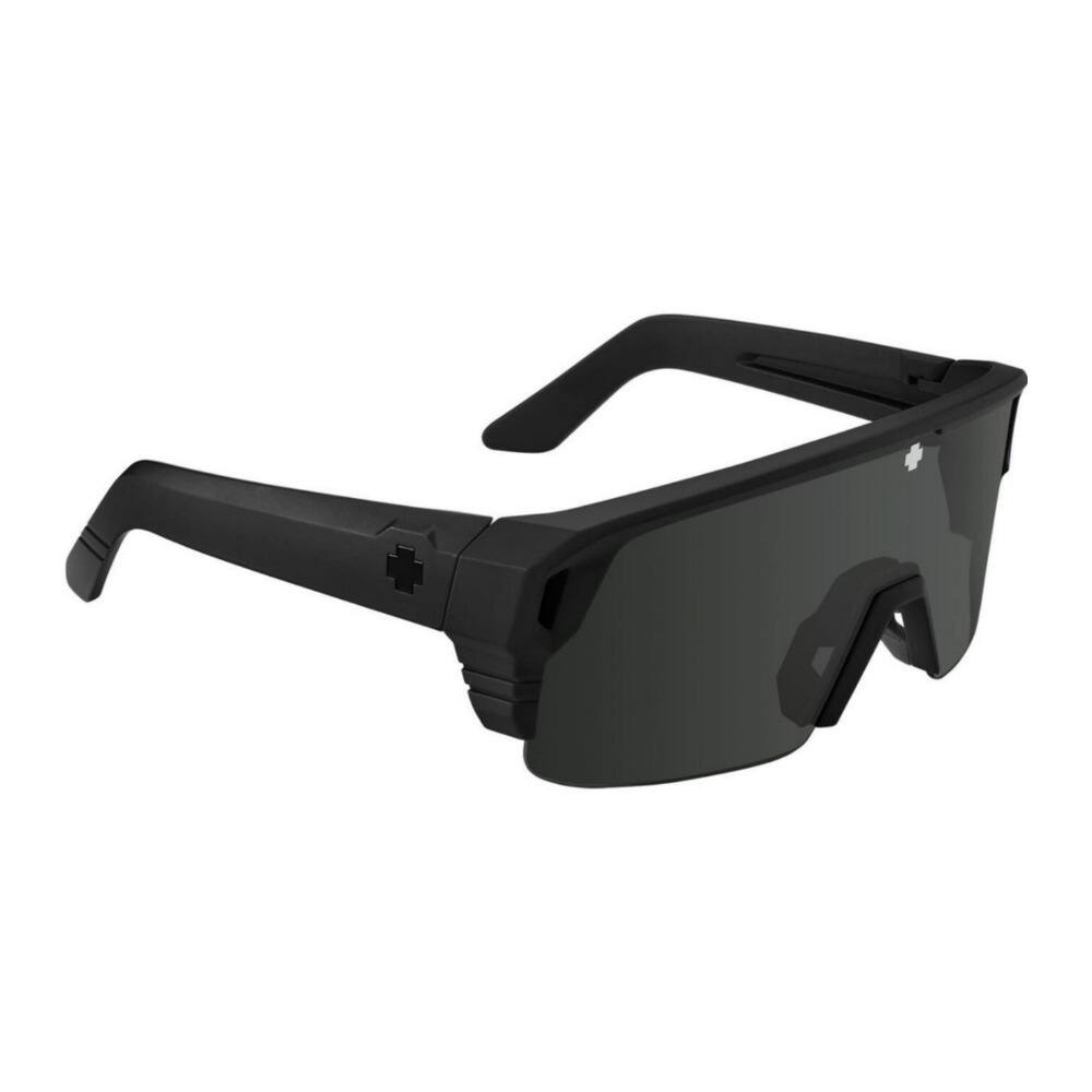 Angle. Spy Optic - SPY Optic Monolith 5050 Extra Large Sunglasses for Men with Black Matte Frame - Black/Green.