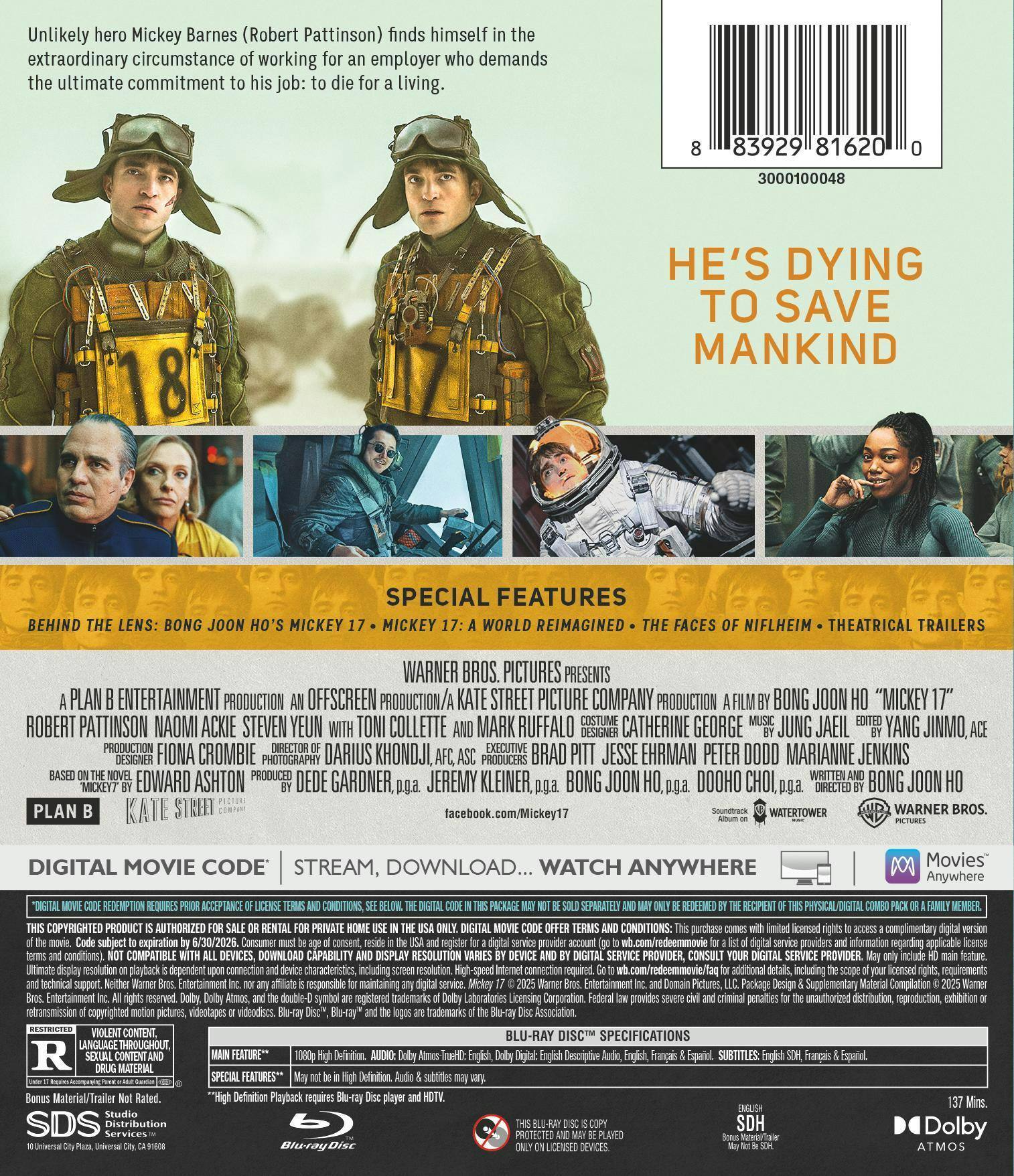 Back. Mickey 17 [Blu-ray].