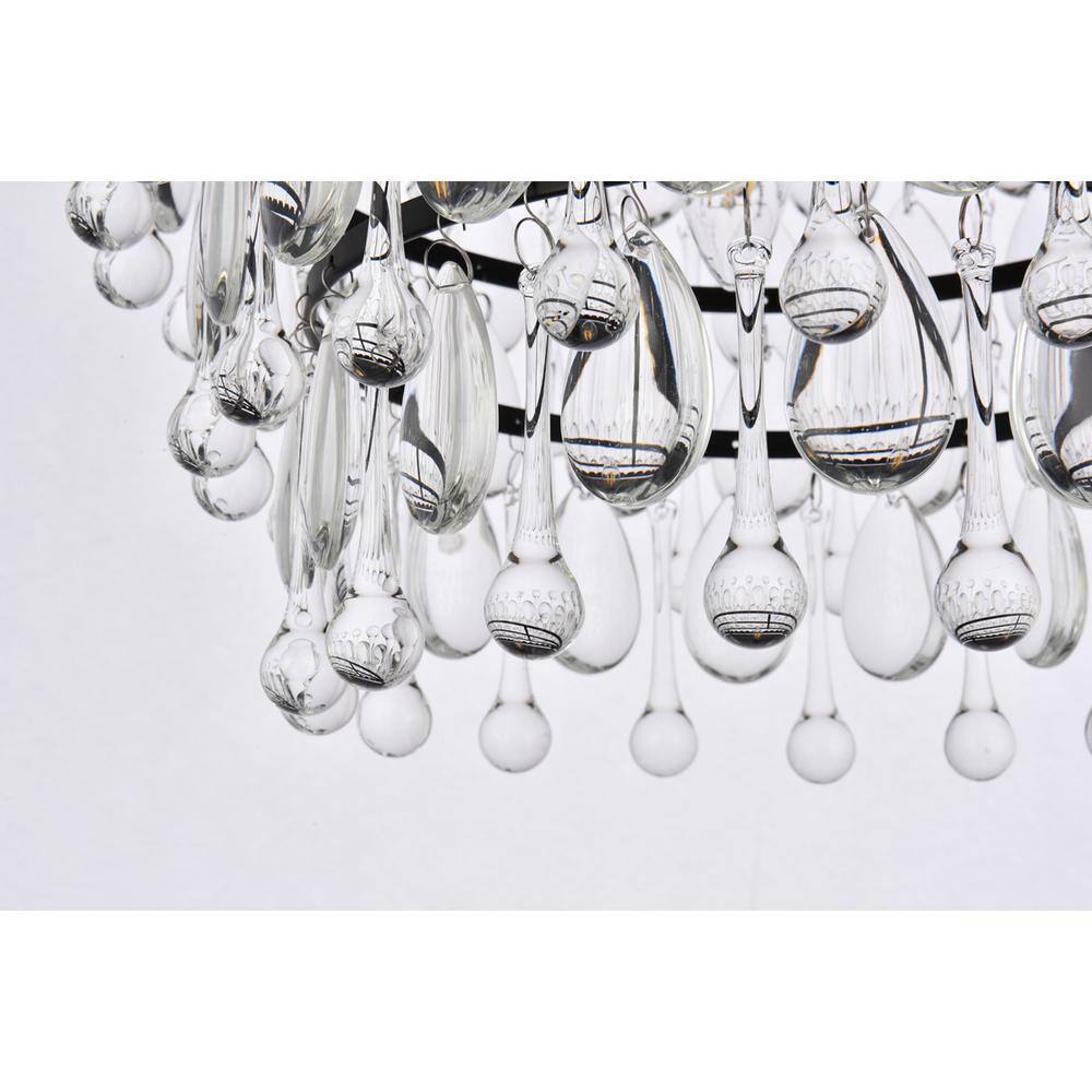 Alt View 3. Elegant Lighting - Nordic 3 lights black flush mount - Black And Clear.