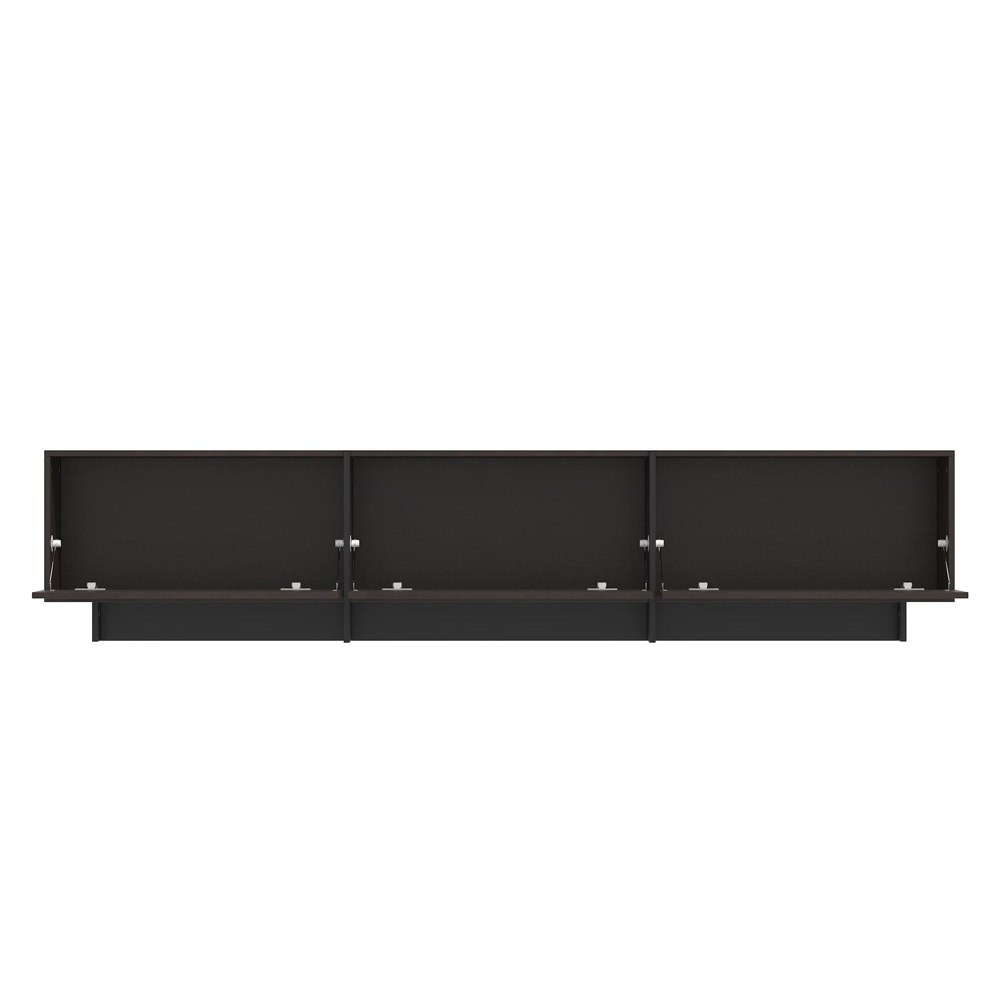 Back. FUFU&GAGA - Modern TV Console for 70-Inch TV – Hidden Storage, Sleek Media Stand, Living Room Entertainment Center - Dark Brown.