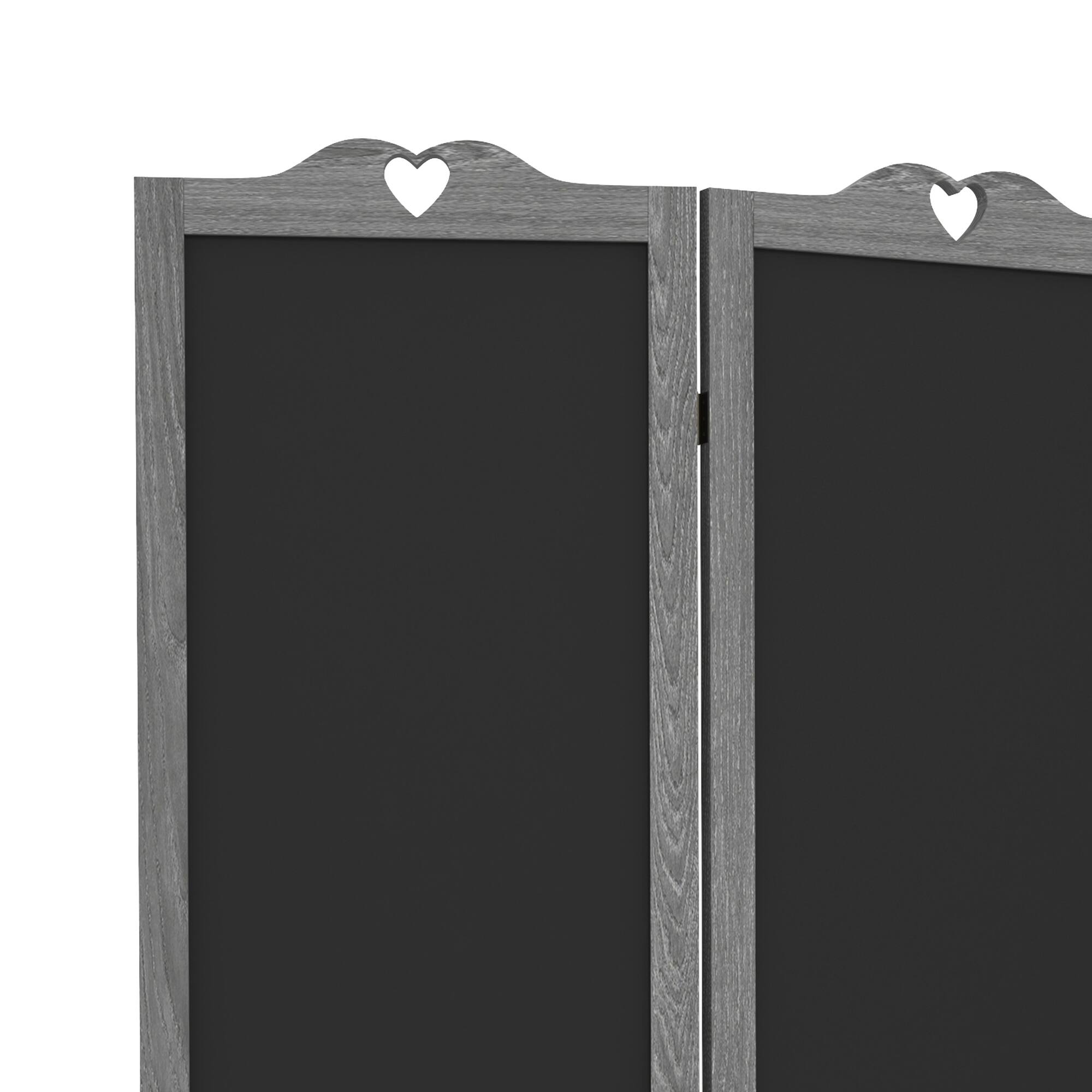 Alt View 7. Homcom - Folding Room Divider with Blackboard, Tall Freestanding Privacy Screen Panels for Bedroom or Office - Gray.