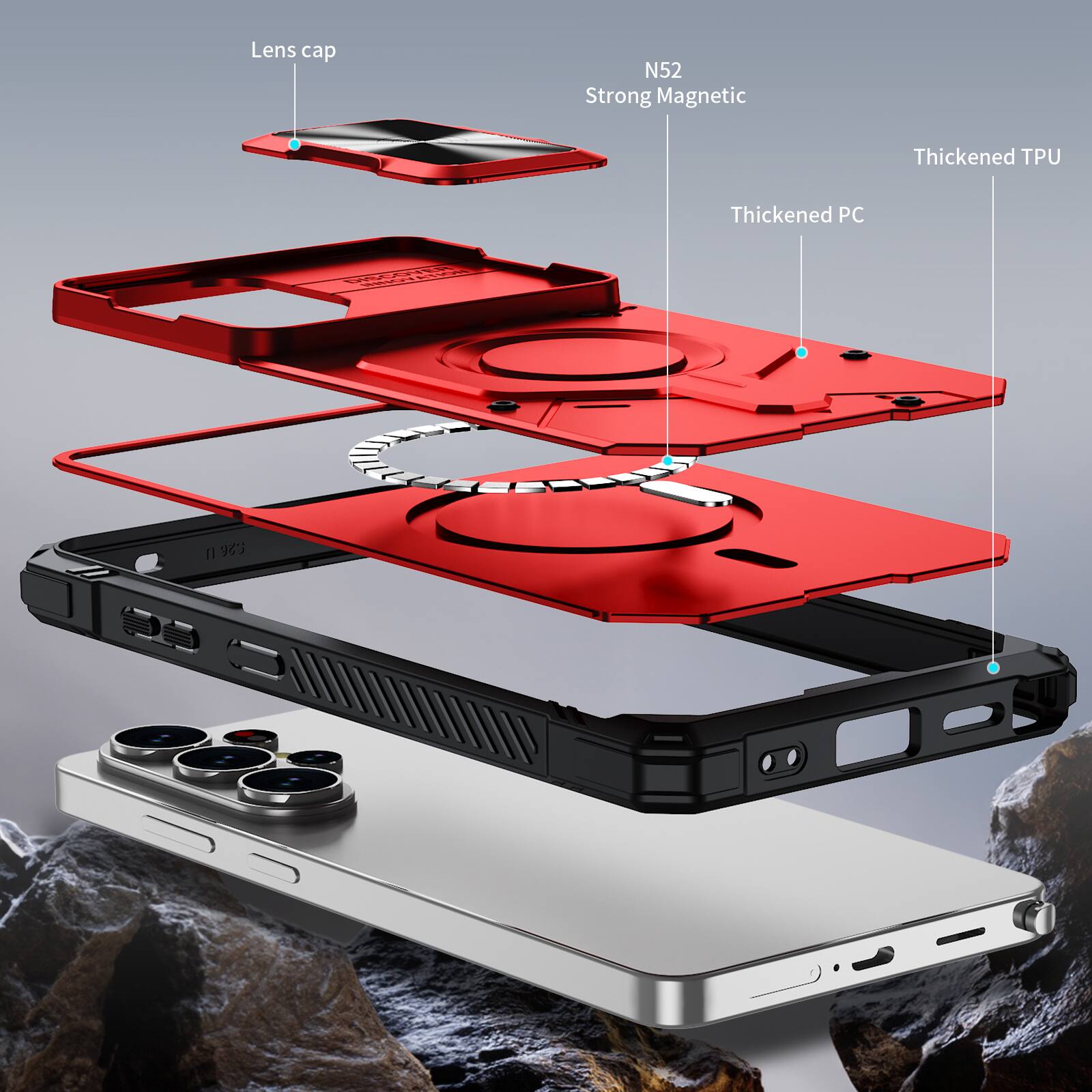 Lens cap N52 Strong Magnetic Thickened TPU Thickened PC