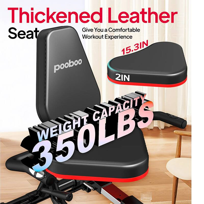 Thickened Leather Give You a Comfortable Seat Workout Experience  
15.3IN  
2IN  
350LBS WEIGHT CAPACITY