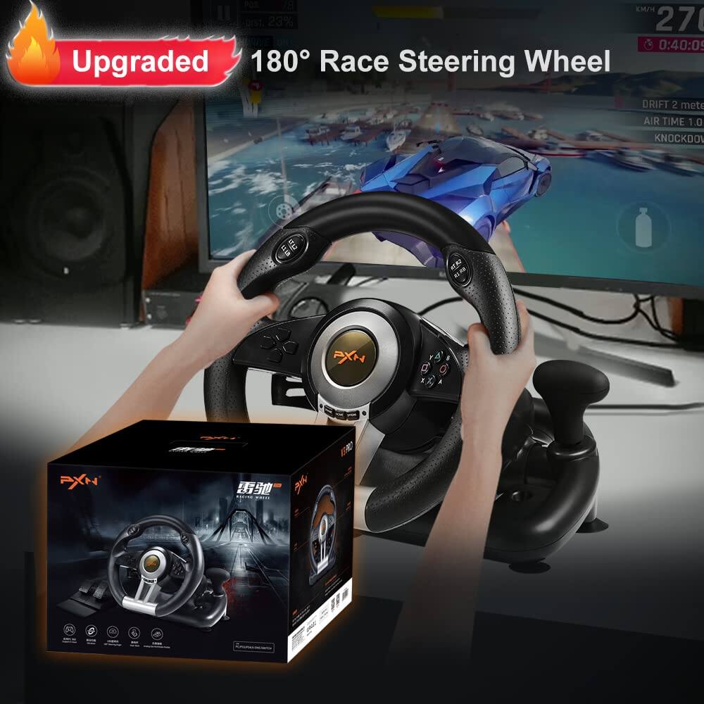 Upgraded 180° Race Steering Wheel