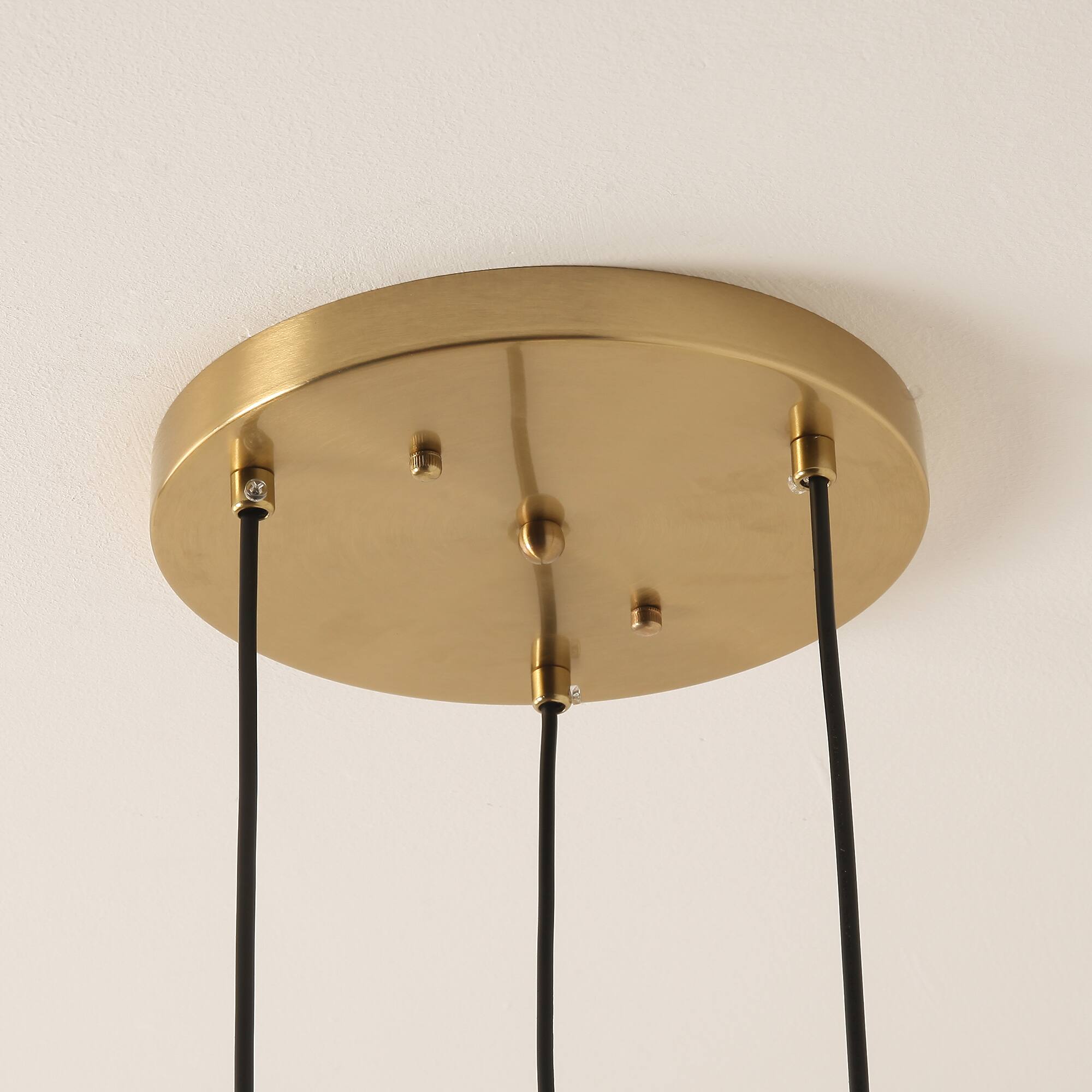 Alt View 3. Parrot Uncle - 15" W Rustic Brass 3-Light Kitchen Island Pendant Light with Paper Rope Shades - Gold.