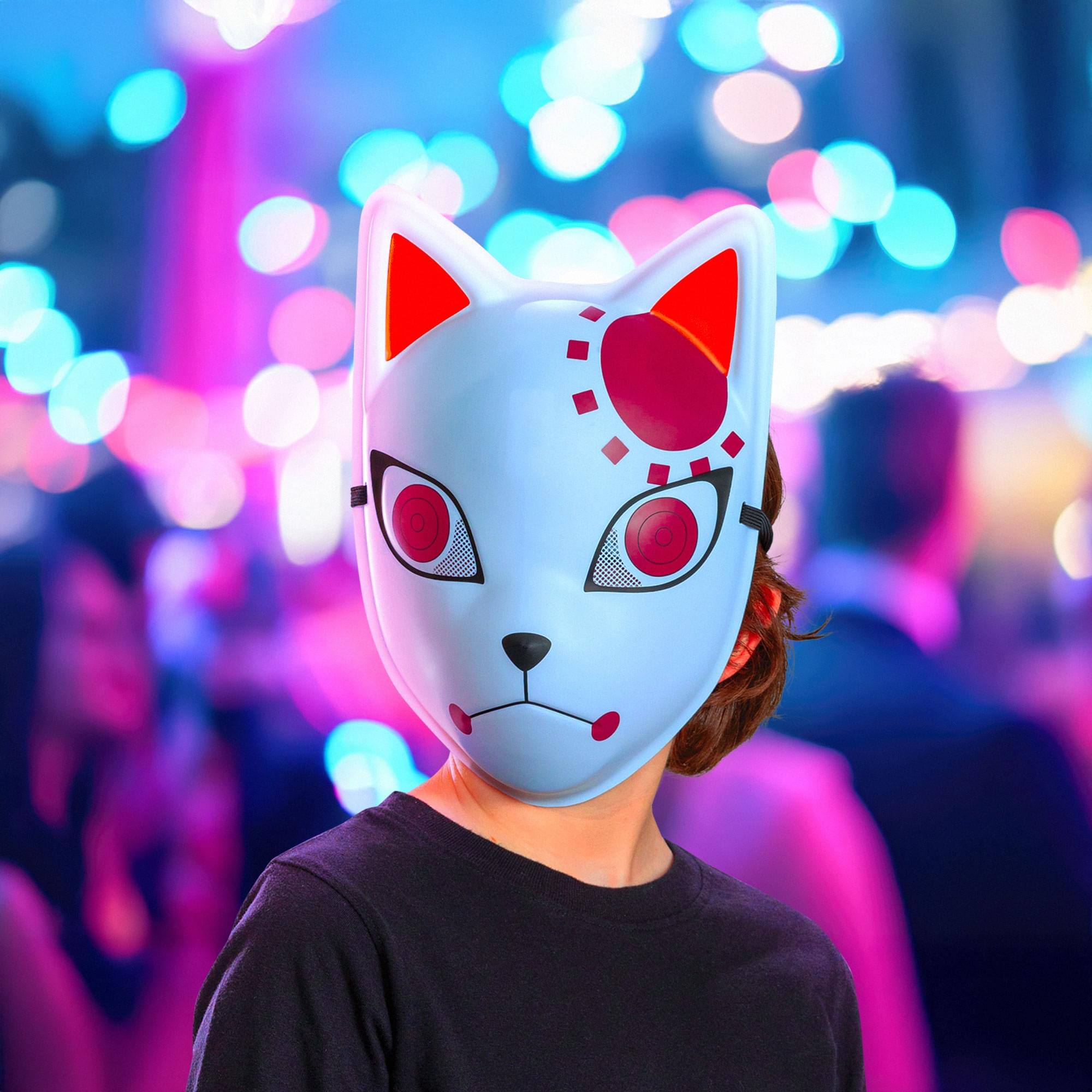 Alt View 3. Disguise - Demon Slayer Tanjiro Fox Warding Child Costume Mask - White.