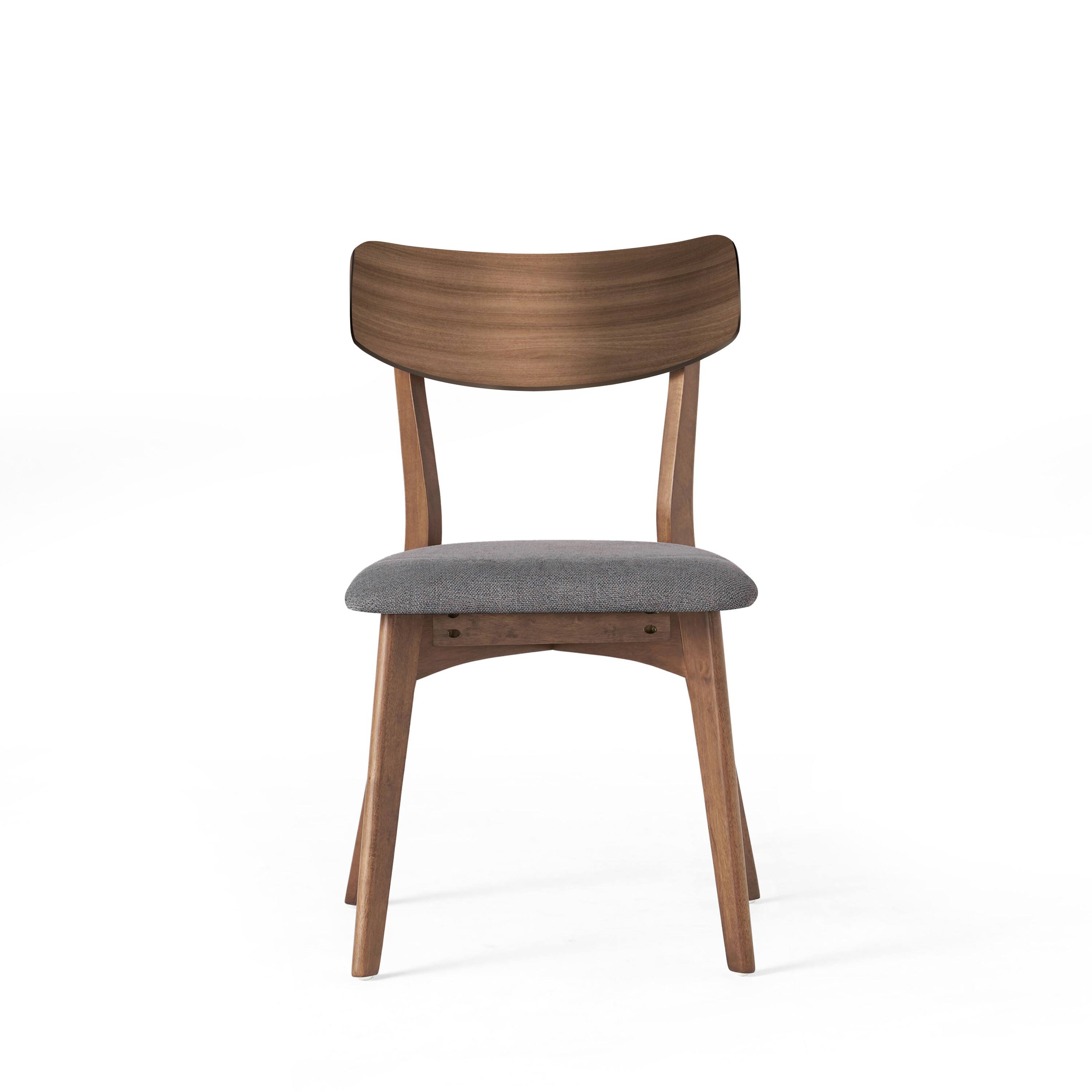 Alt View 6. Lirago - 20 Inch Mid Century Dining Chairs Set of 2 Walnut Finished Frame Upholstery - DARK GREY.