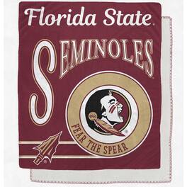 Pegasus - Florida State Seminoles 50" x 60" Retro Emblem Flannel Fleece Sherpa Blanket - Multicolor