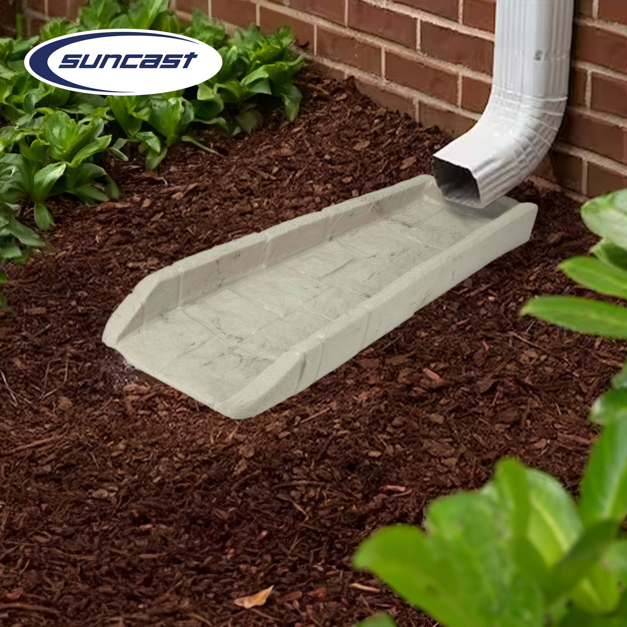 Alt View 4. Suncast - Suncast SB24 Decorative Rain Gutter Downspout Splash Block, Light Taupe (4 Pack).