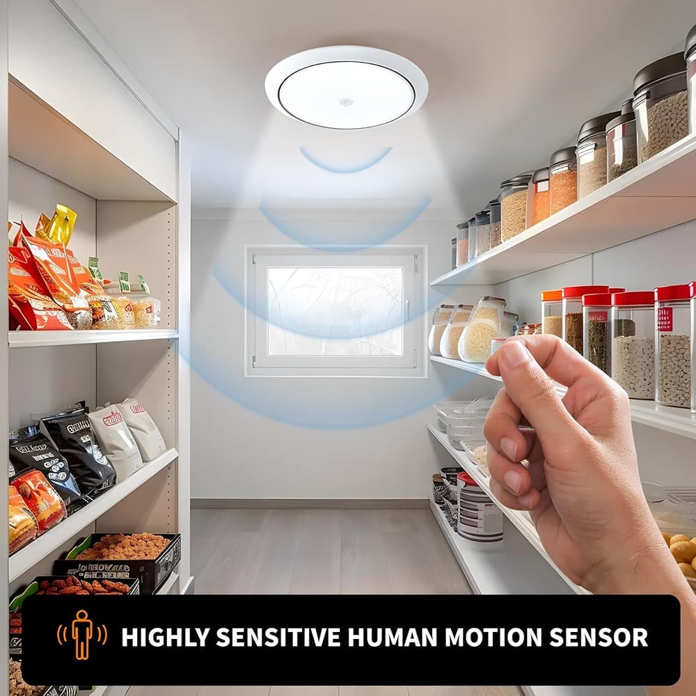 ACJPR - Motion Sensor LED Ceiling Light, Flush Mount 18W Indoor Light for Closet, Hallway, Stair, Porch, Laundry