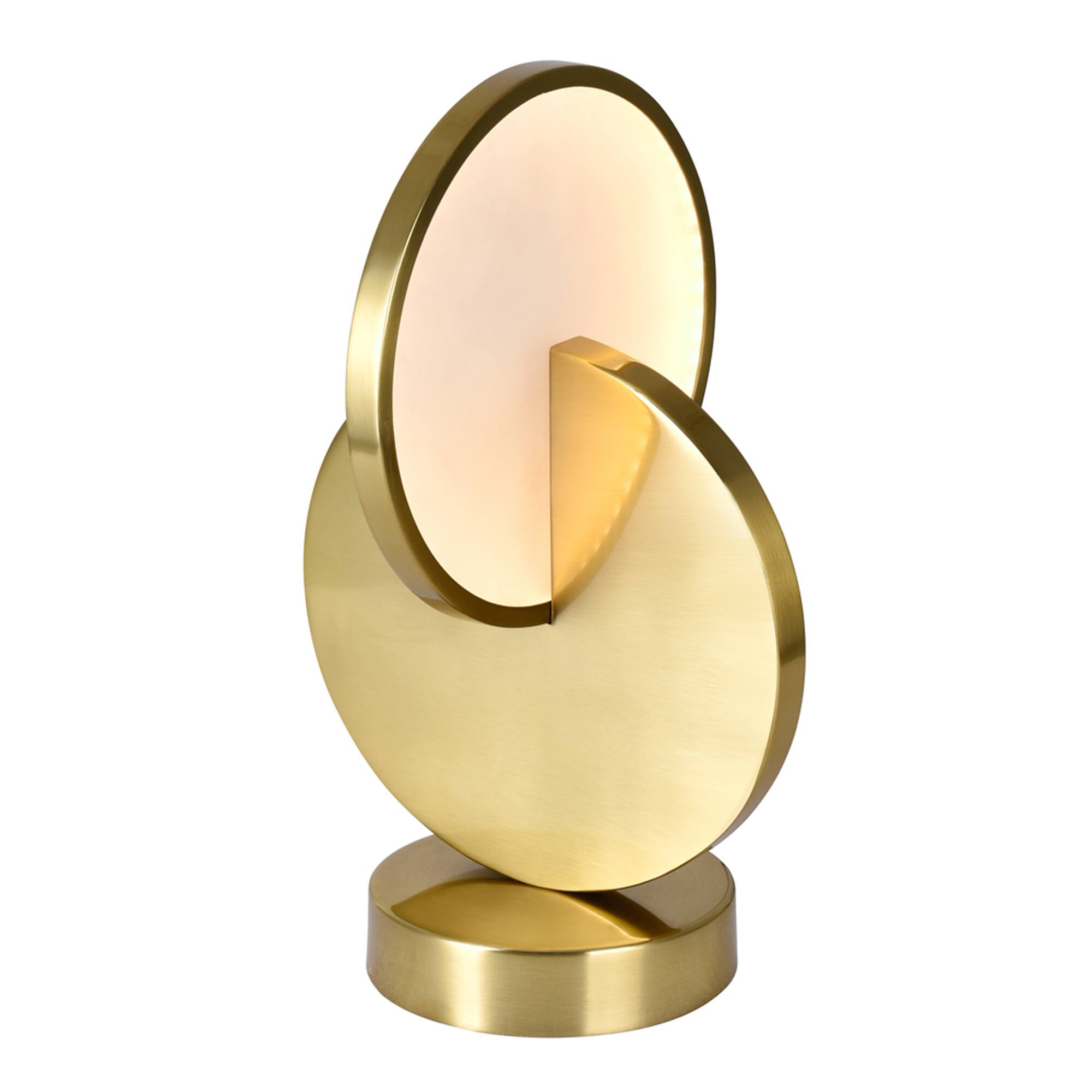 Left. CWI Lighting - Tranche LED Lamp With Brushed Brass Finish - Brushed Brass.