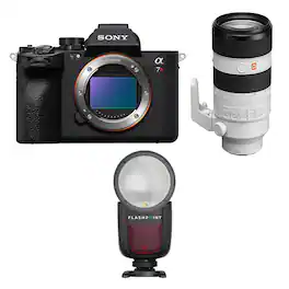 Bundle - Sony - Alpha a7R V Camera w/FE 70-200mm f/2.8 GM OSS II G Lens, w/Flash Kit