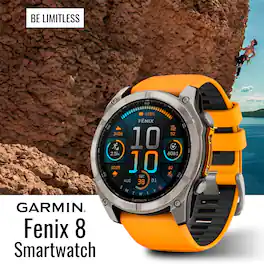 Garmin - Fenix 8 Sapphire 47mm GPS Smartwatch (Spark Orange) with Hard Case Bundle - TRUE - (2024)